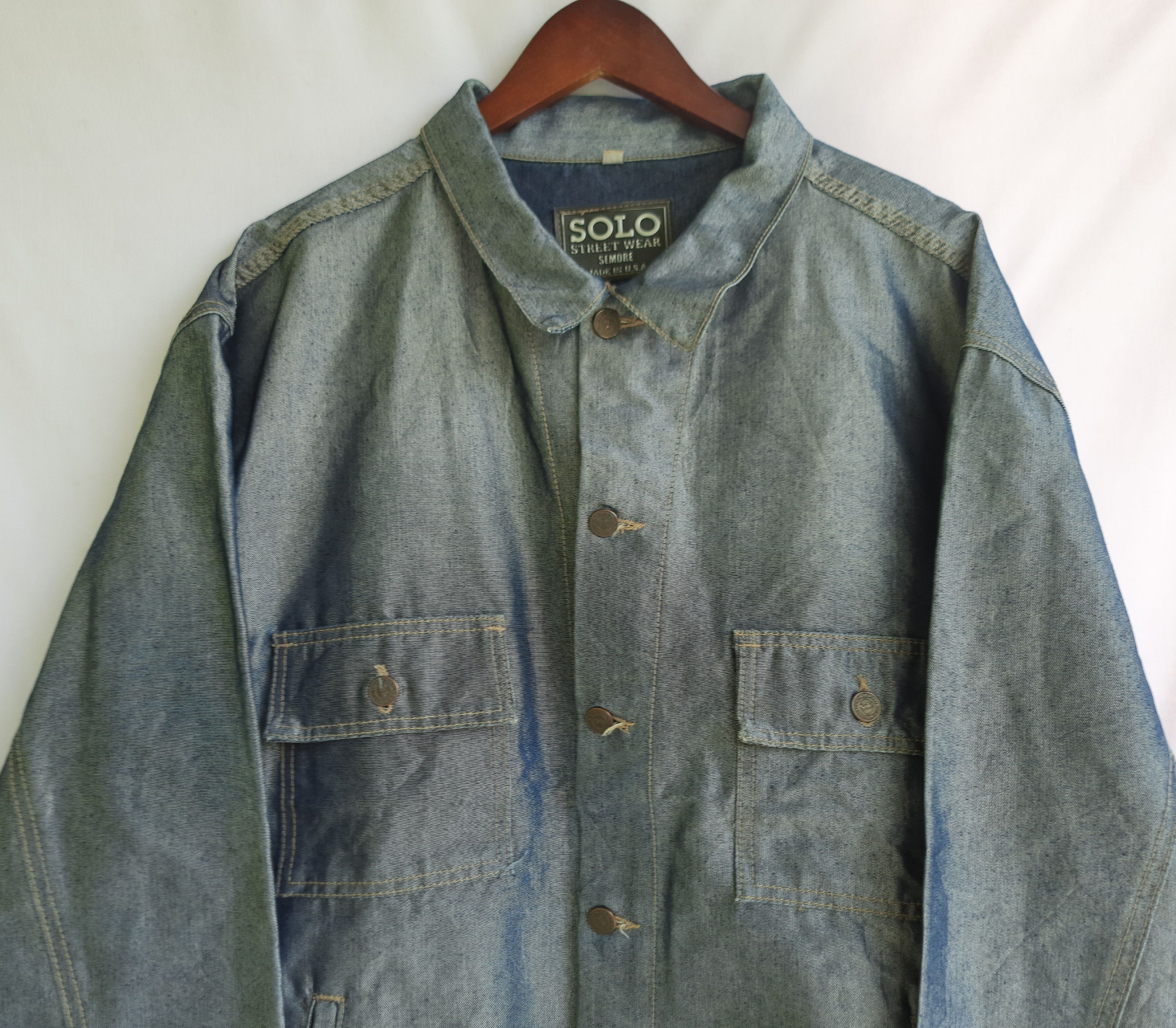 Japanese Brand Y2K SOLO SEMORE Luminous Engineering Denim Jacket Size US XL / EU 56 / 4 - 4 Thumbnail