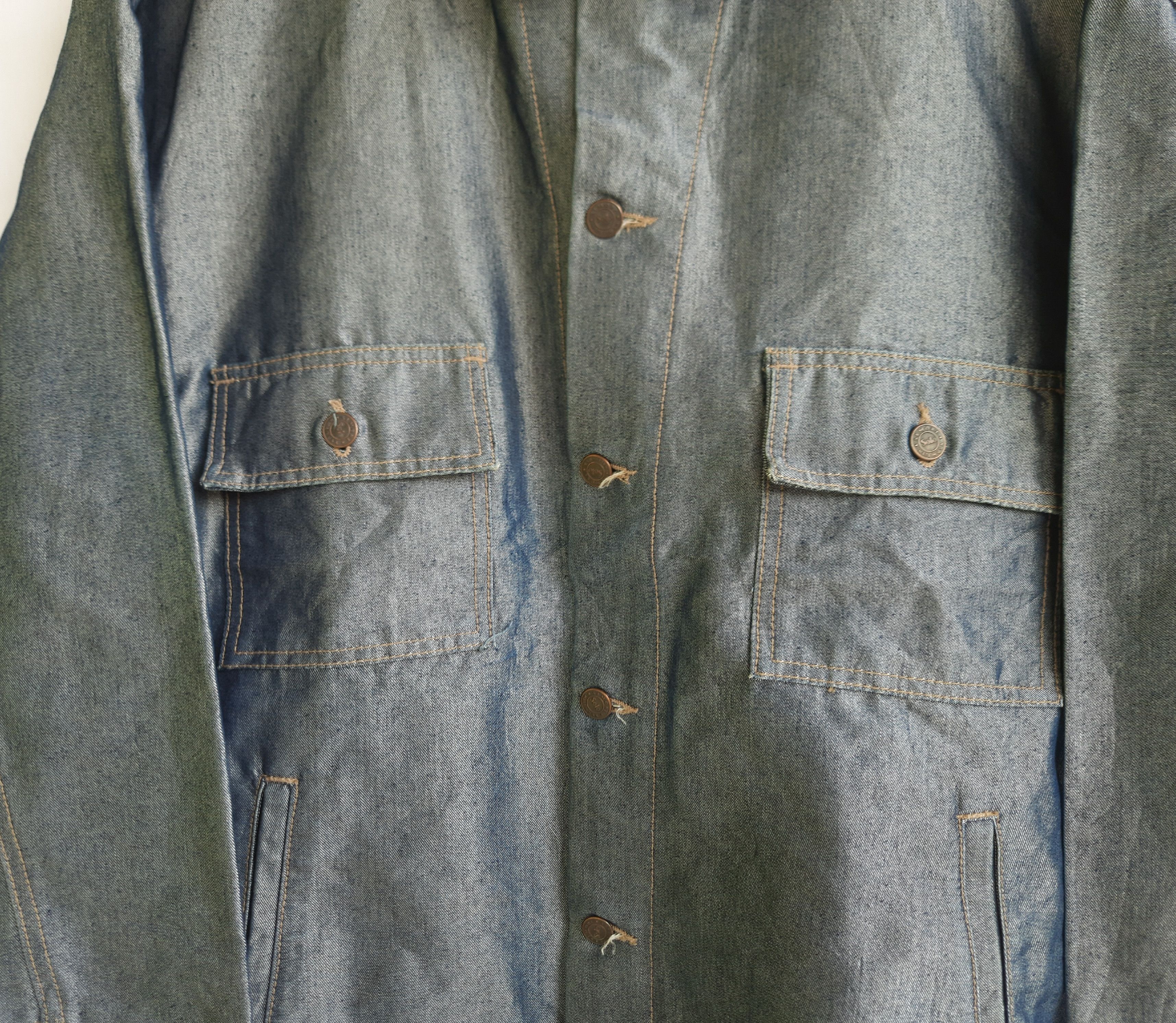 Japanese Brand Y2K SOLO SEMORE Luminous Engineering Denim Jacket Size US XL / EU 56 / 4 - 6 Thumbnail