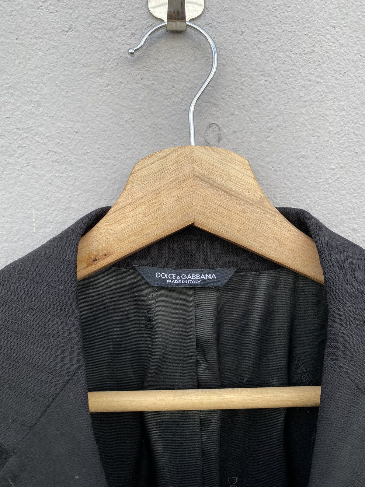 Dolce & Gabbana DOLCE & GABBANA Black Stripes Effect Wool Blended Blazer Size 46R - 6 Thumbnail