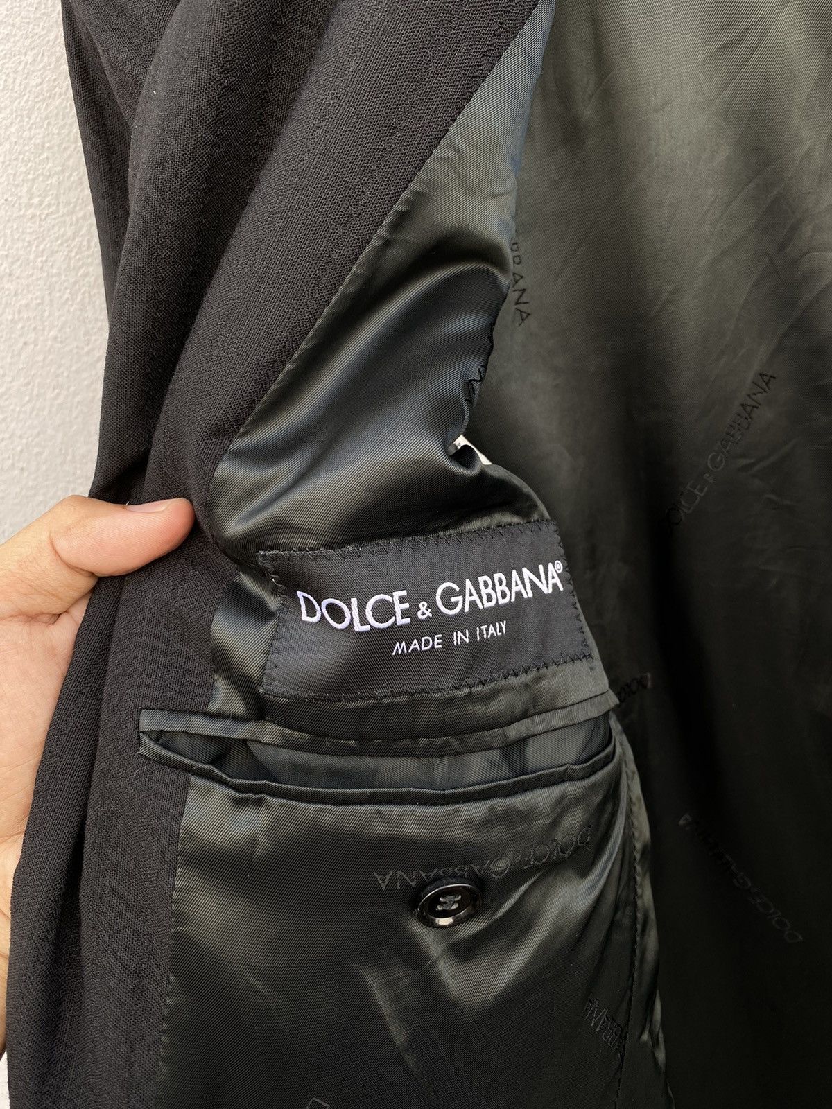 Dolce & Gabbana DOLCE & GABBANA Black Stripes Effect Wool Blended Blazer Size 46R - 5 Thumbnail