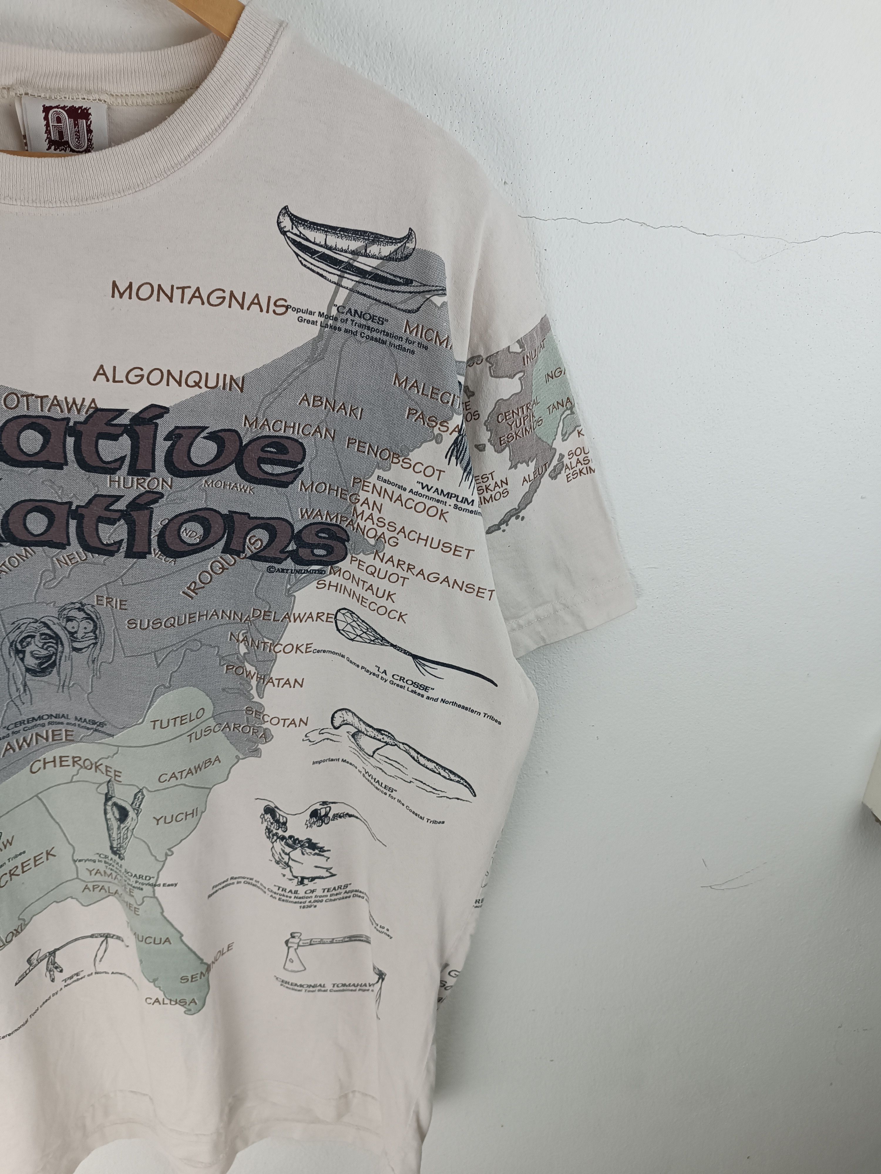 Vintage RARE🔥VINTAGE NATIVE NATIONS AOP MAP TEE Size US XL / EU 56 / 4 - 7 Thumbnail