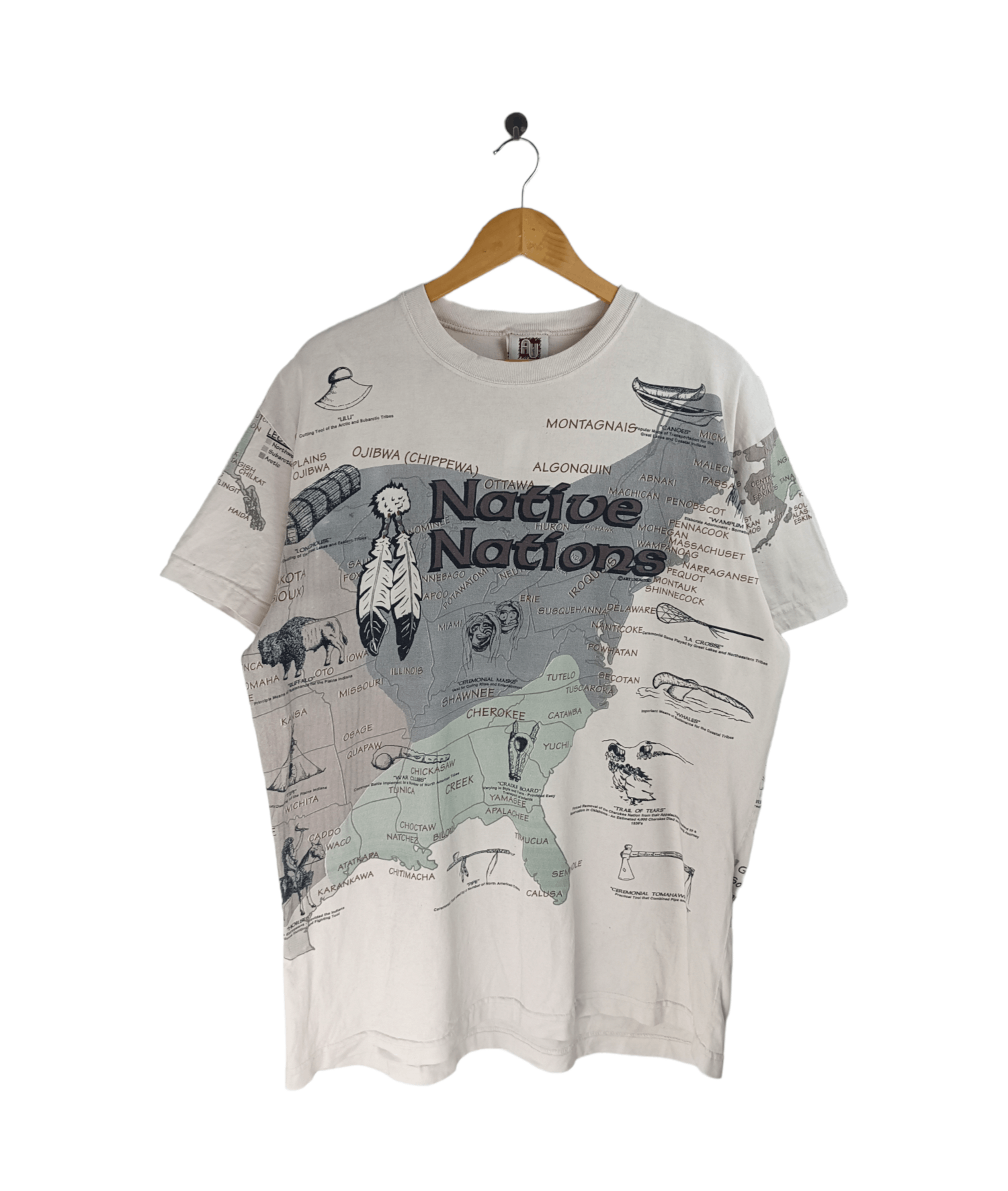 Vintage RARE🔥VINTAGE NATIVE NATIONS AOP MAP TEE Size US XL / EU 56 / 4 - 1 Thumbnail