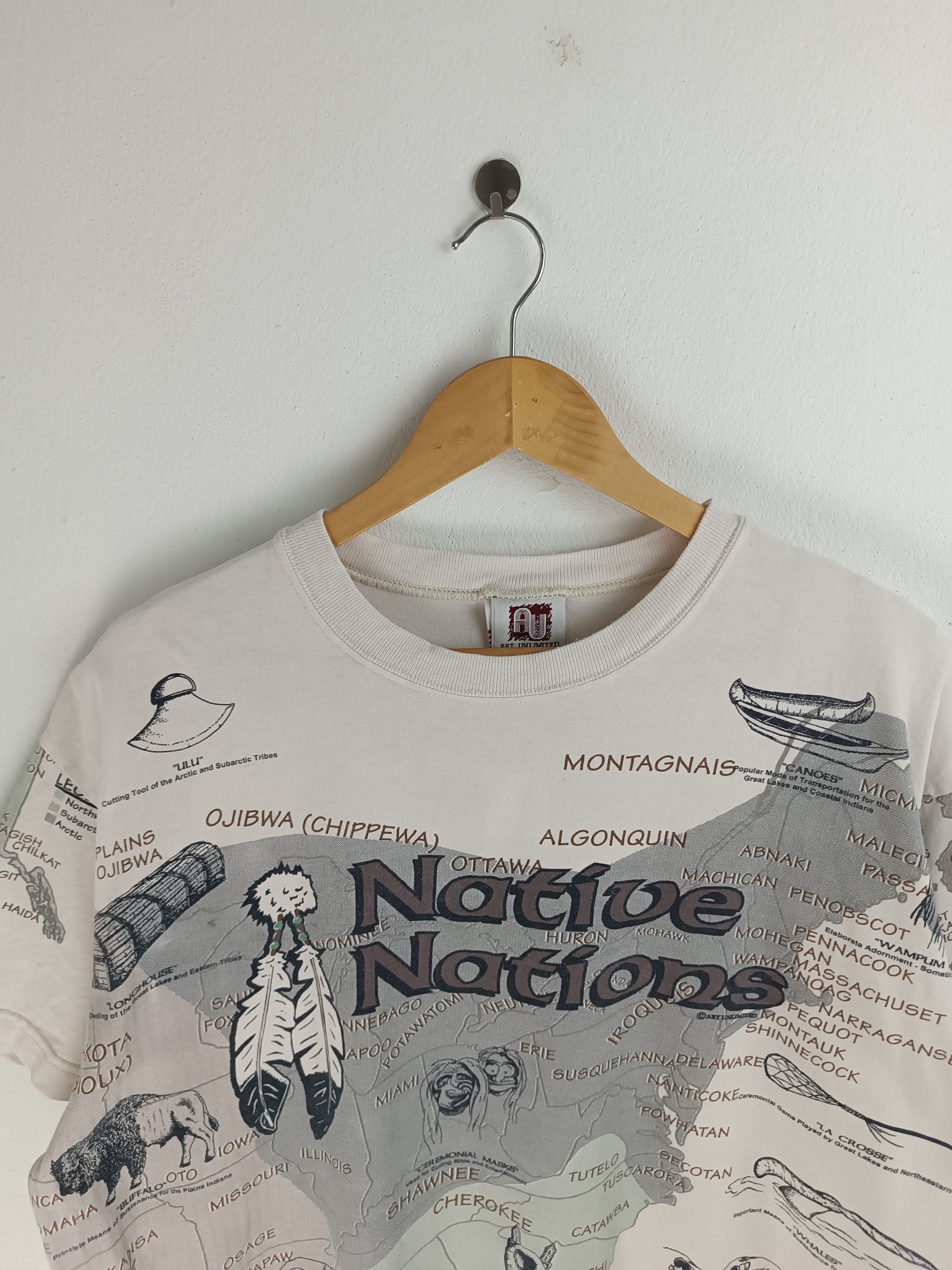 Vintage RARE🔥VINTAGE NATIVE NATIONS AOP MAP TEE Size US XL / EU 56 / 4 - 5 Thumbnail
