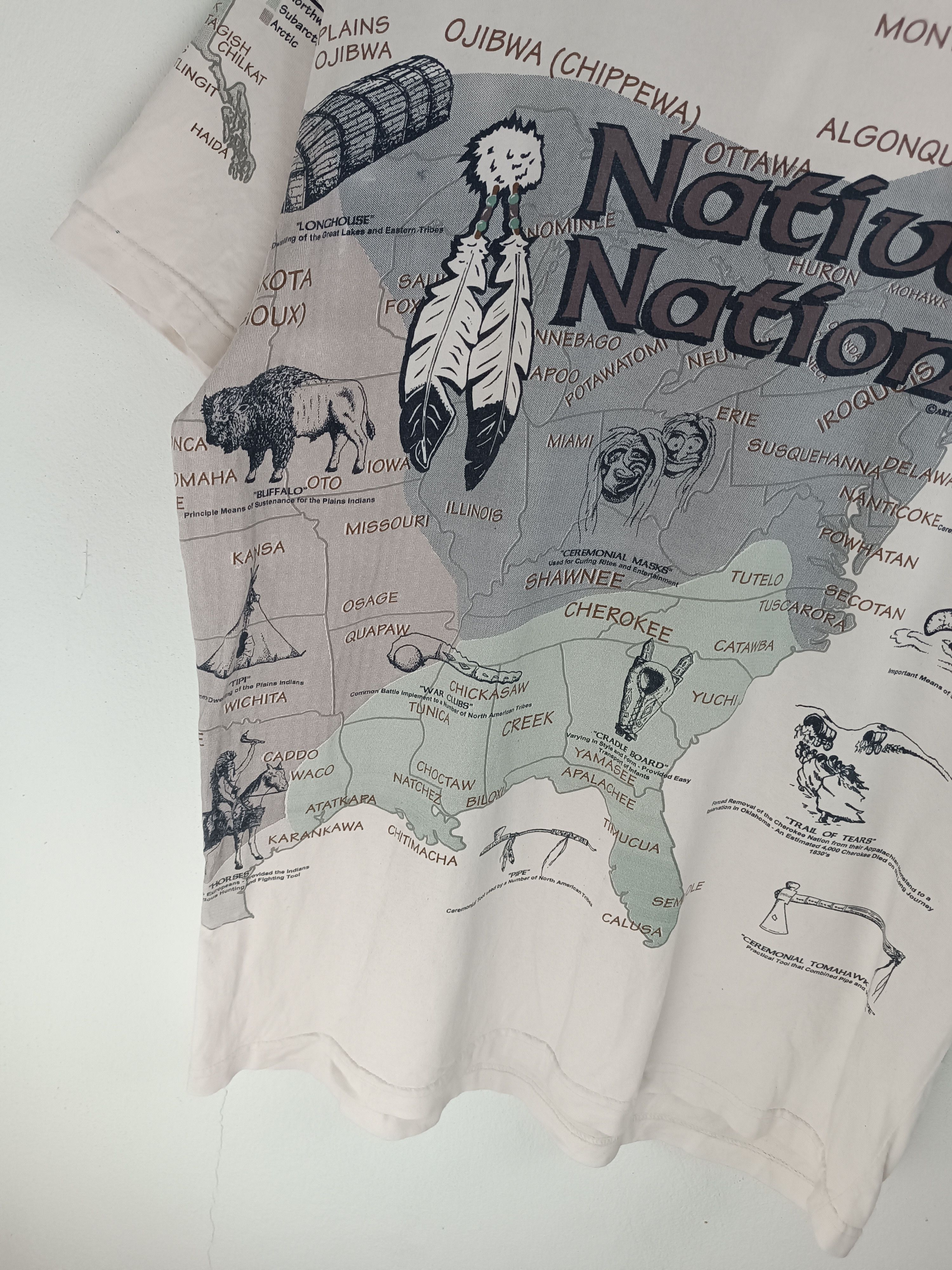 Vintage RARE🔥VINTAGE NATIVE NATIONS AOP MAP TEE Size US XL / EU 56 / 4 - 6 Thumbnail