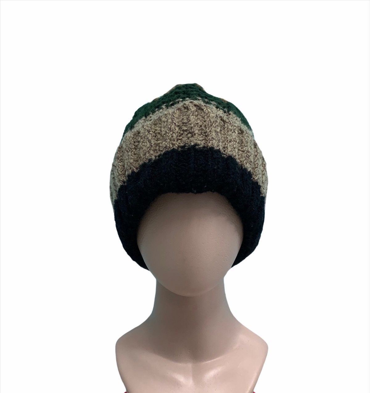 CA4LA 🇯🇵 RARE ‼️ Crochet Knitted Ca4la Multicolor Striped Beanie Cap Size ONE SIZE - 3 Thumbnail