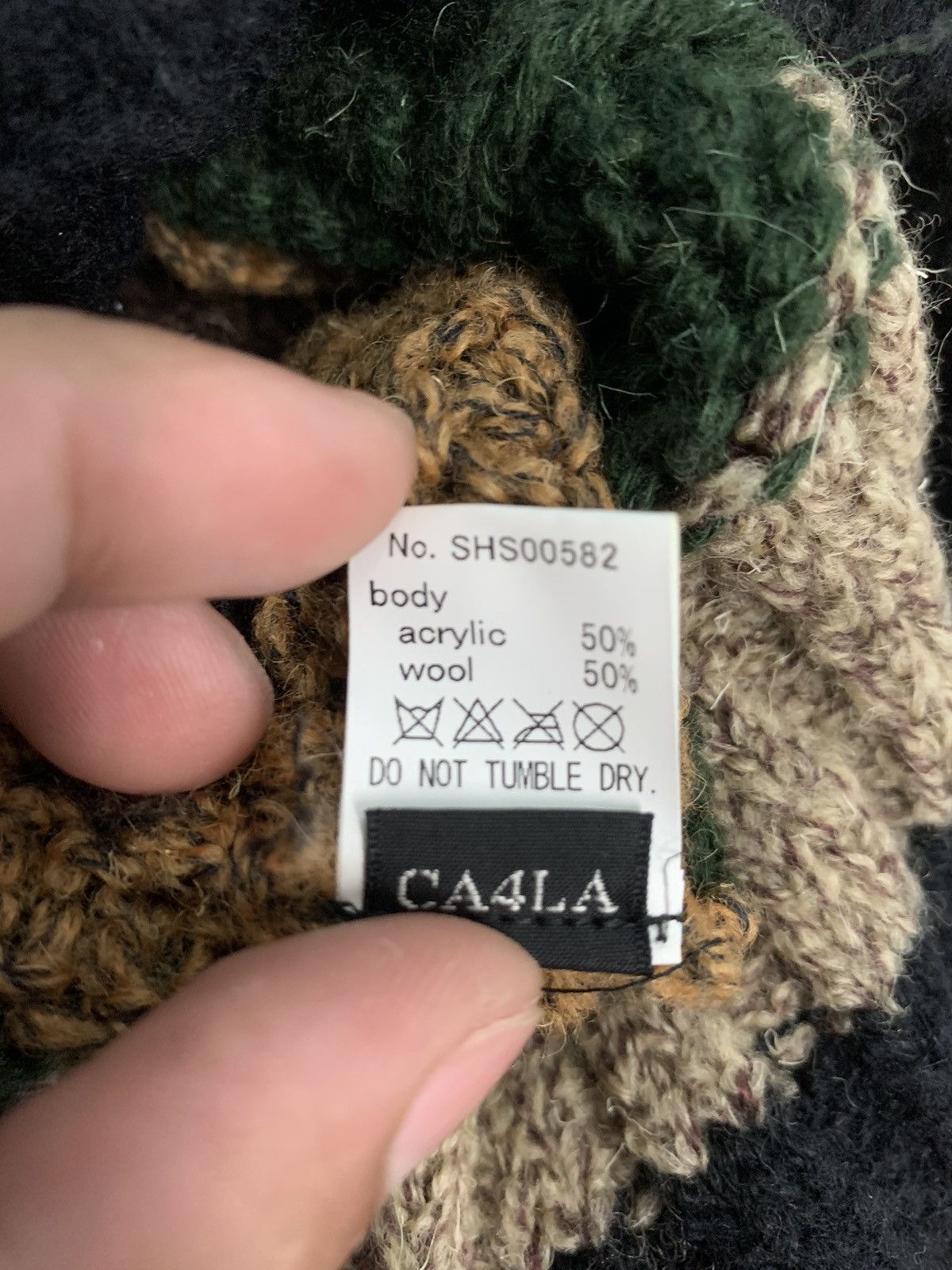 CA4LA 🇯🇵 RARE ‼️ Crochet Knitted Ca4la Multicolor Striped Beanie Cap Size ONE SIZE - 5 Thumbnail