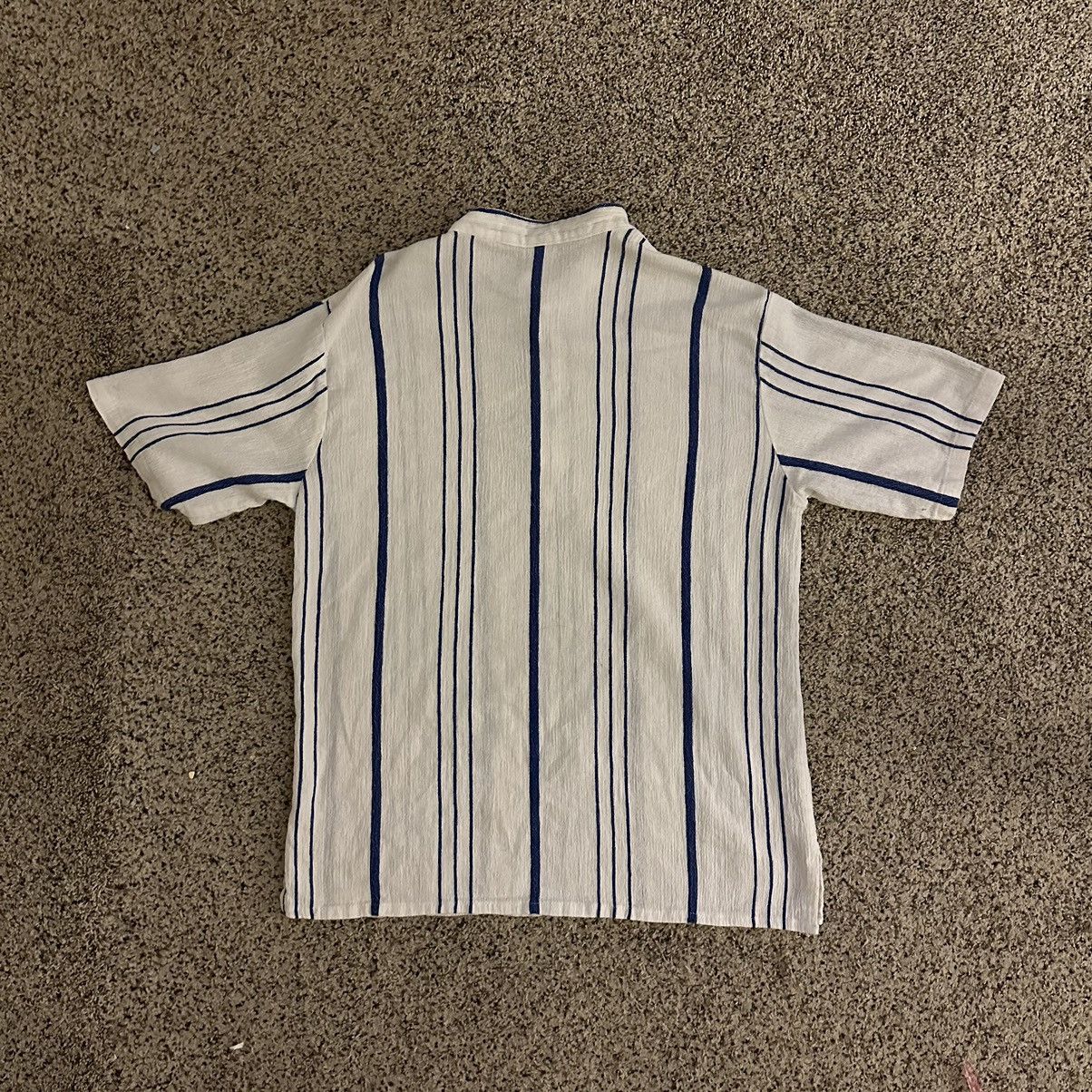 Vintage White and Blue Striped Linen Long Sleeve Size US XL / EU 56 / 4 - 6 Thumbnail