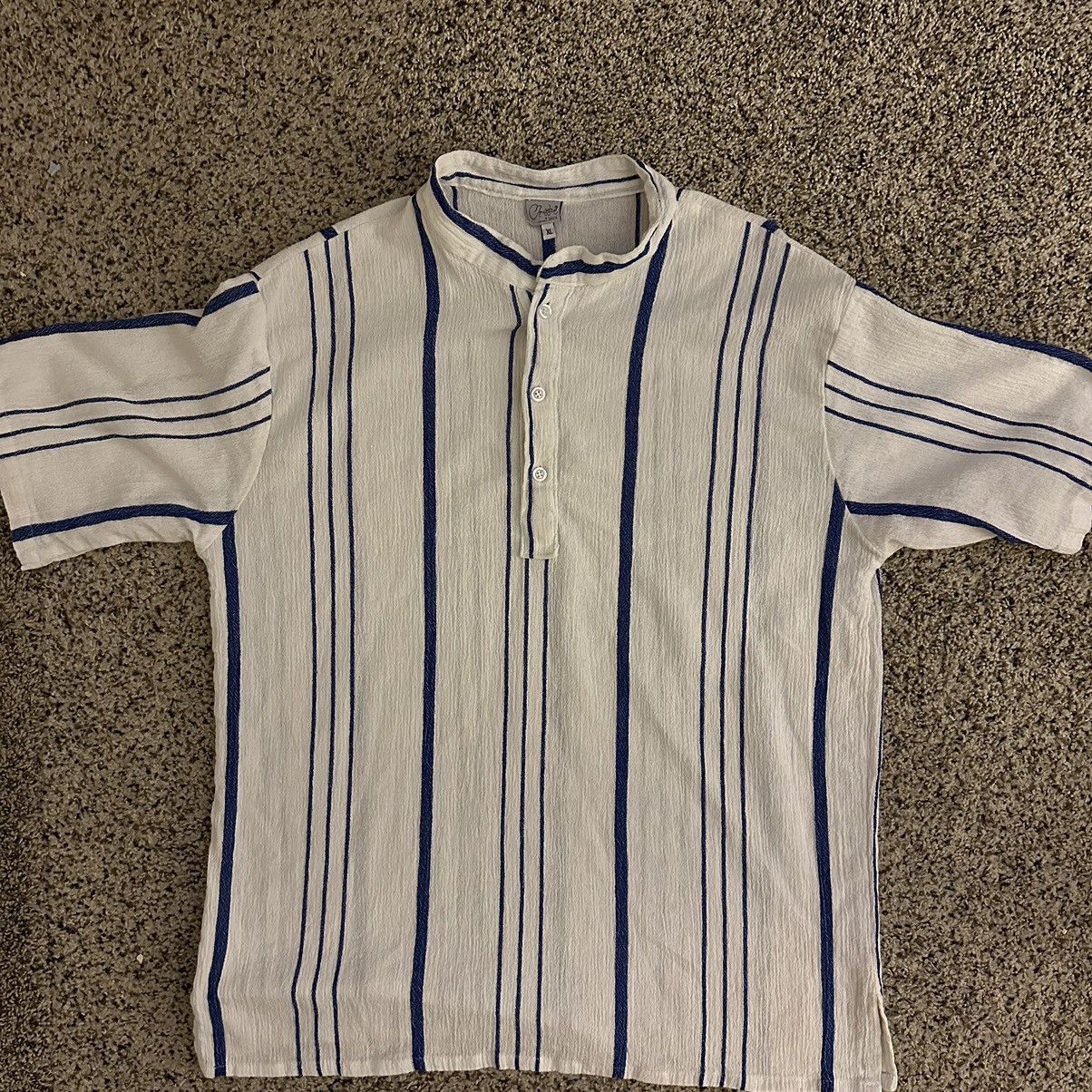 Vintage White and Blue Striped Linen Long Sleeve Size US XL / EU 56 / 4 - 3 Thumbnail