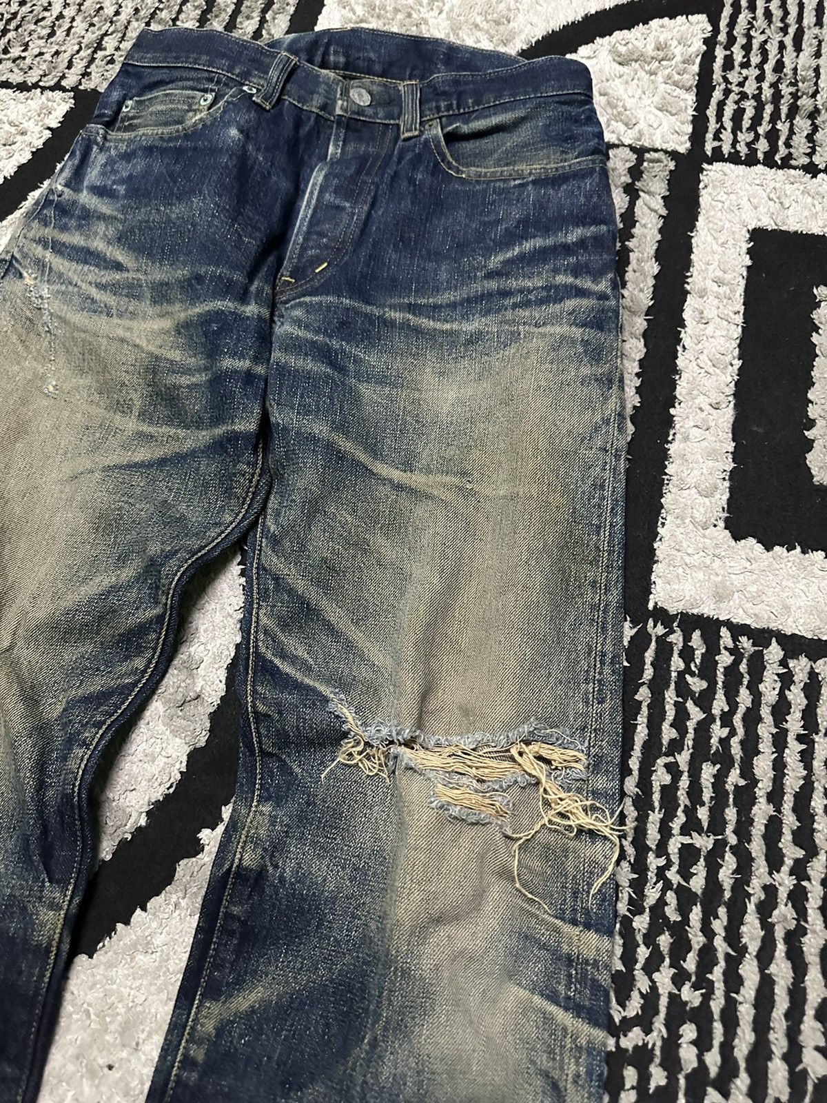 Blue Blue Japan 28x29 Blue blue Japan rusty wash denim jeans Size US 28 / EU 44 - 5 Thumbnail