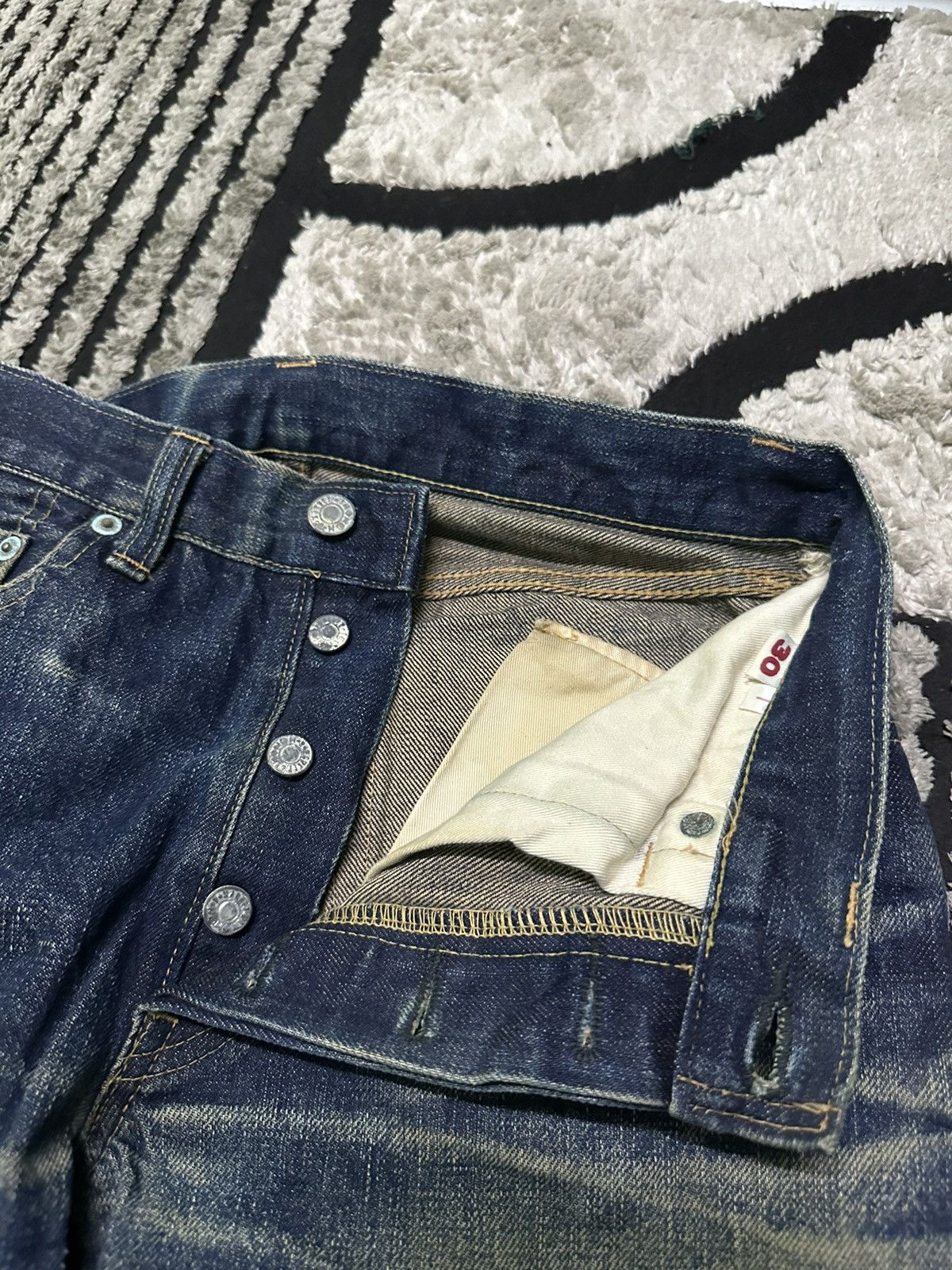 Blue Blue Japan 28x29 Blue blue Japan rusty wash denim jeans Size US 28 / EU 44 - 6 Thumbnail