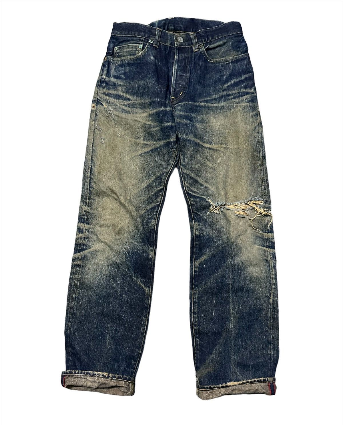 Blue Blue Japan 28x29 Blue blue Japan rusty wash denim jeans Size US 28 / EU 44 - 2 Thumbnail