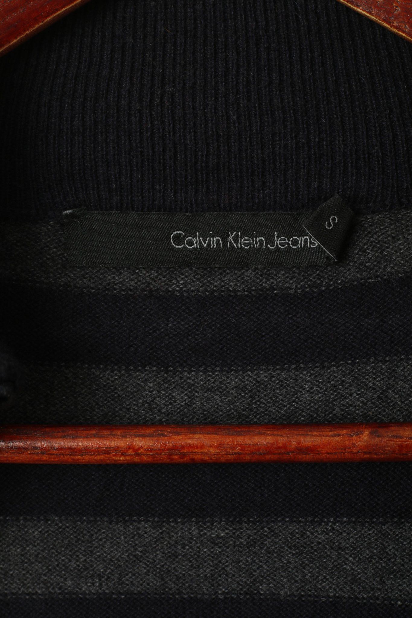 Calvin Klein × Vintage Calvin Klein Jeans Men S Jumper Navy Cotton Wool Blend 5619 Size US S / EU 44-46 / 1 - 3 Thumbnail