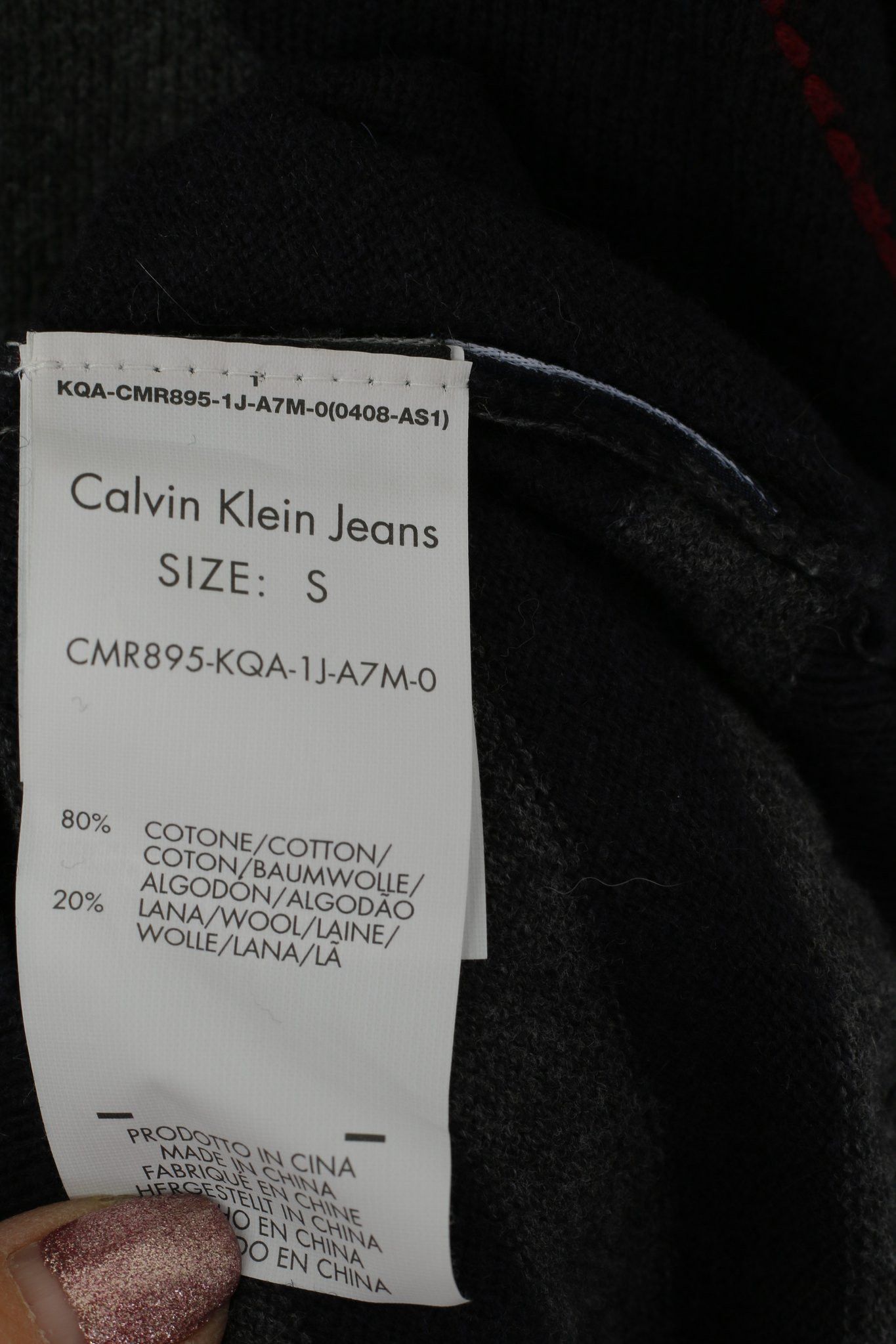 Calvin Klein × Vintage Calvin Klein Jeans Men S Jumper Navy Cotton Wool Blend 5619 Size US S / EU 44-46 / 1 - 4 Thumbnail