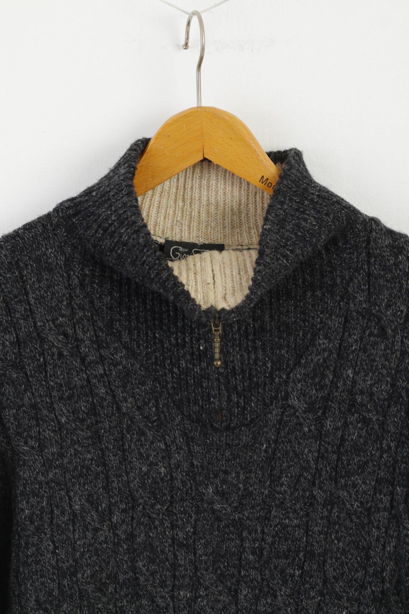 Other Giani Feroti Men XL Jumper Dark Grey Wool 2277 Size US XL / EU 56 / 4 - 2 Thumbnail
