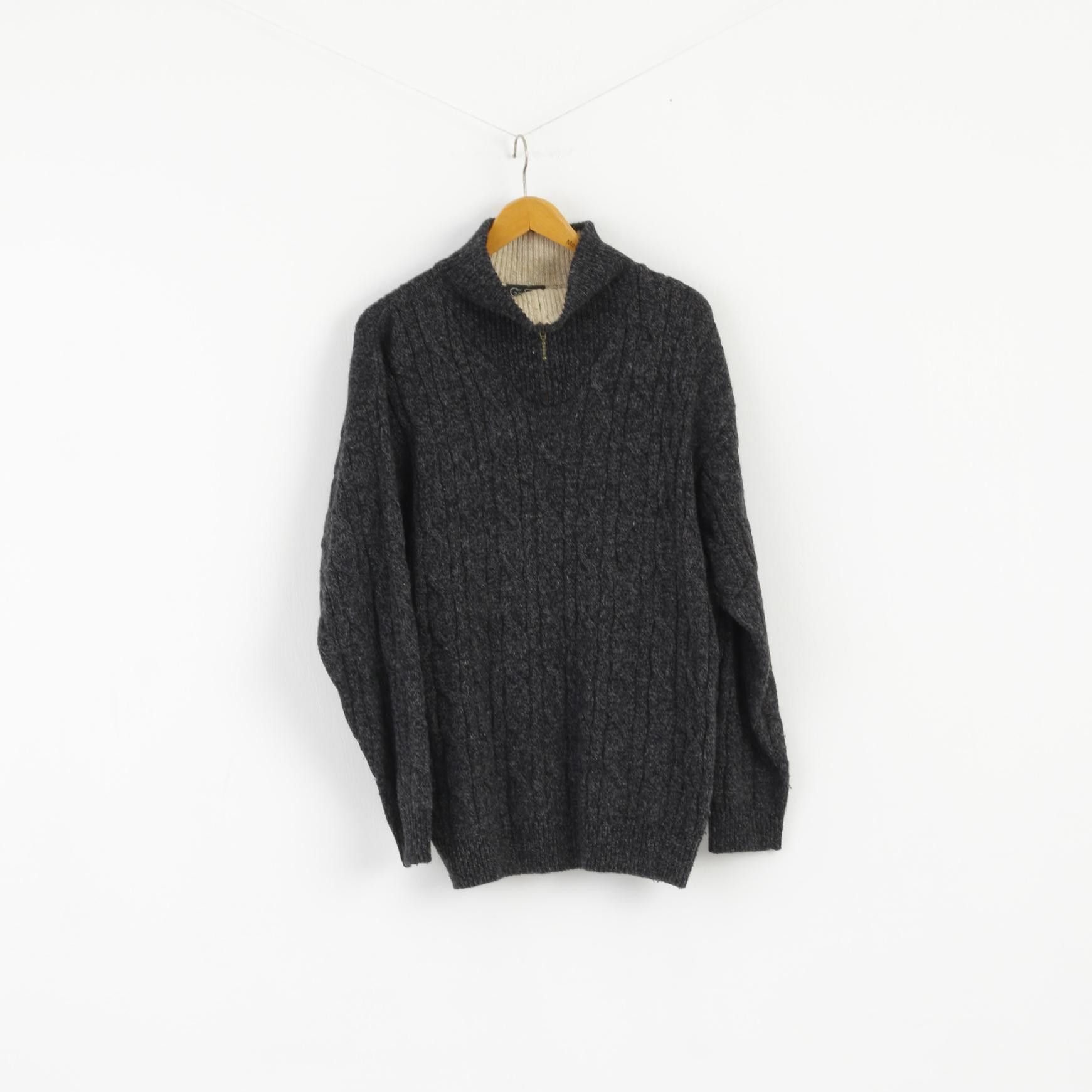 Other Giani Feroti Men XL Jumper Dark Grey Wool 2277 Size US XL / EU 56 / 4 - 1 Thumbnail
