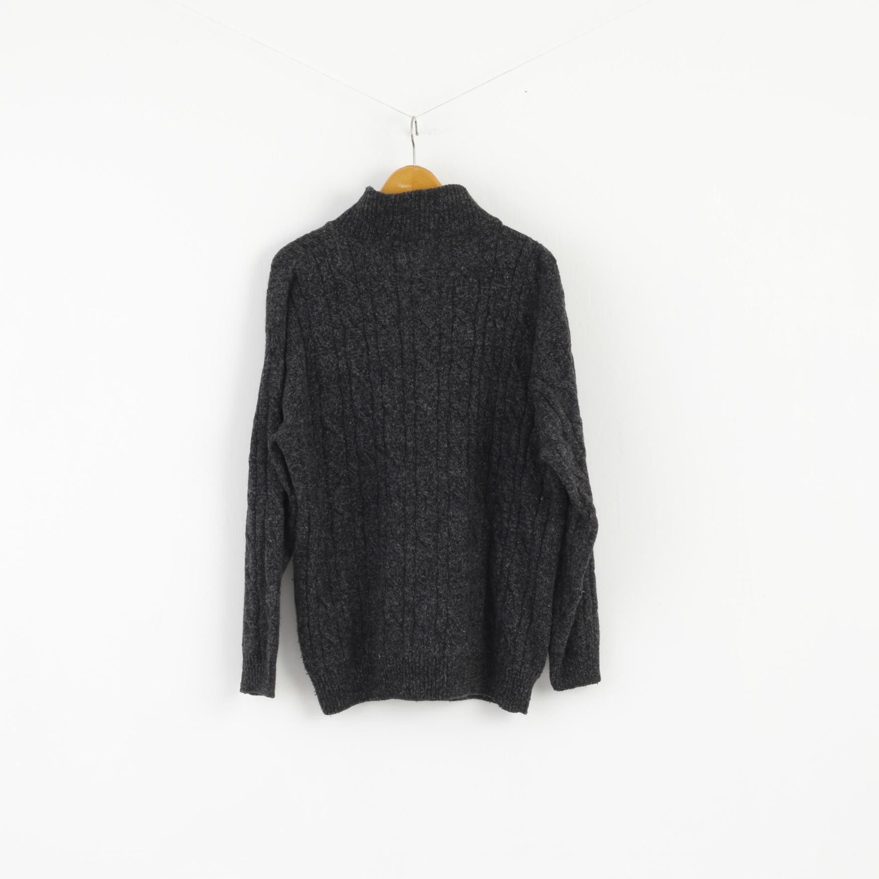 Other Giani Feroti Men XL Jumper Dark Grey Wool 2277 Size US XL / EU 56 / 4 - 6 Thumbnail