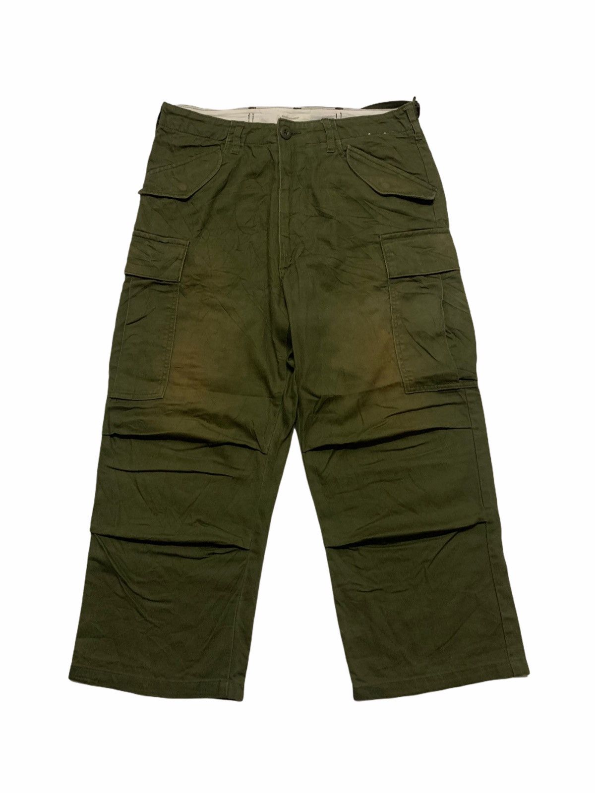 image of Japan Back Number Cropped Cargo Pant in Green Army, Men's (Size 32)