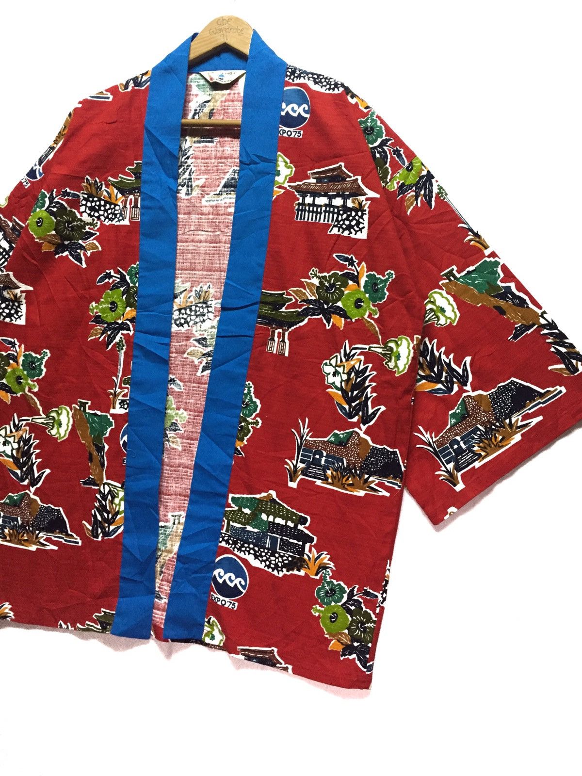 Japanese Brand Red Expo ‘75 Kimono Cardigan Village Concept Size US L / EU 52-54 / 3 - 3 Thumbnail