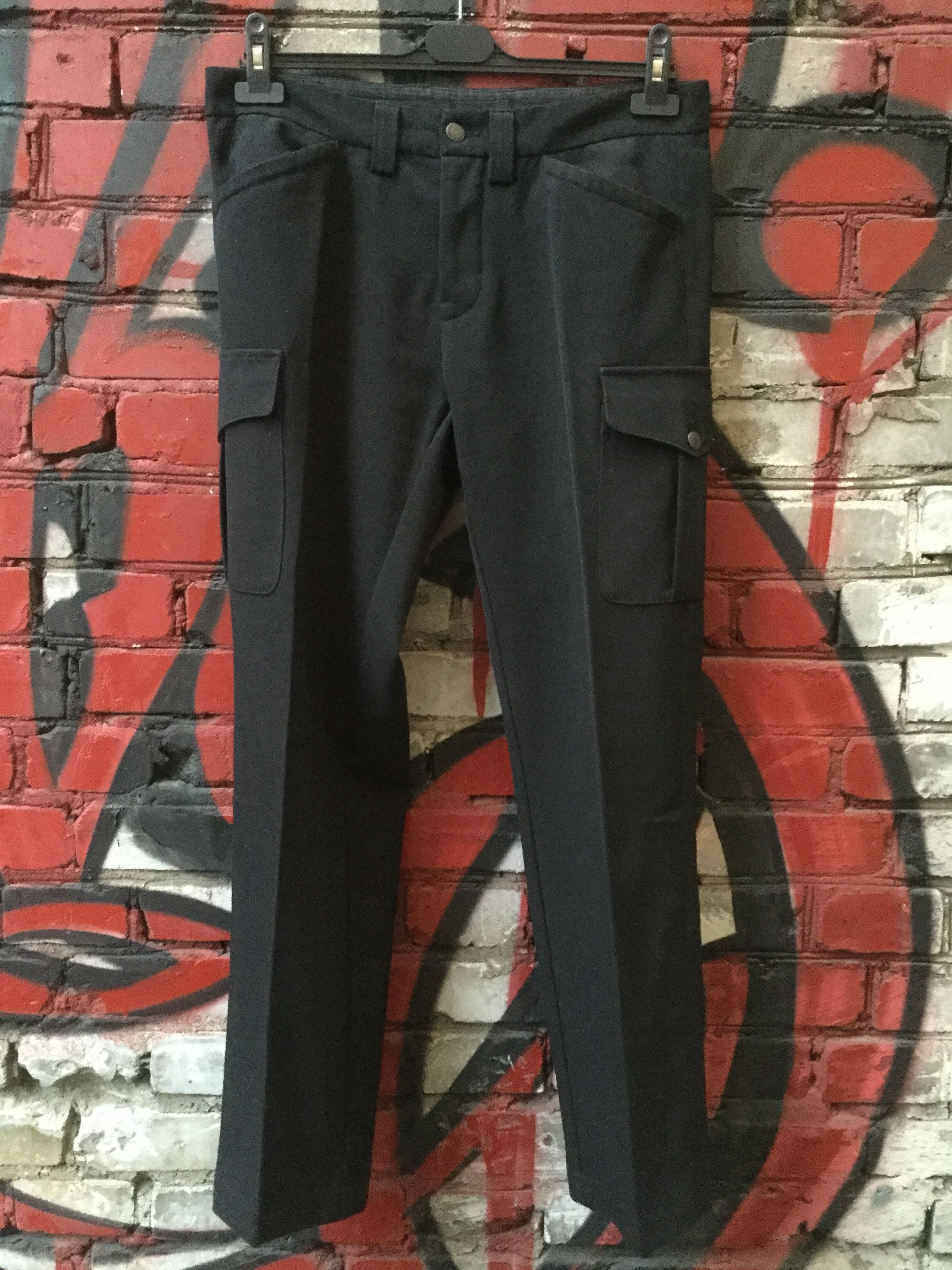 image of John Richmond Wool Cropped Cargo Trousers. Fits Like Junya Watanabe in Black, Men's (Size 30)