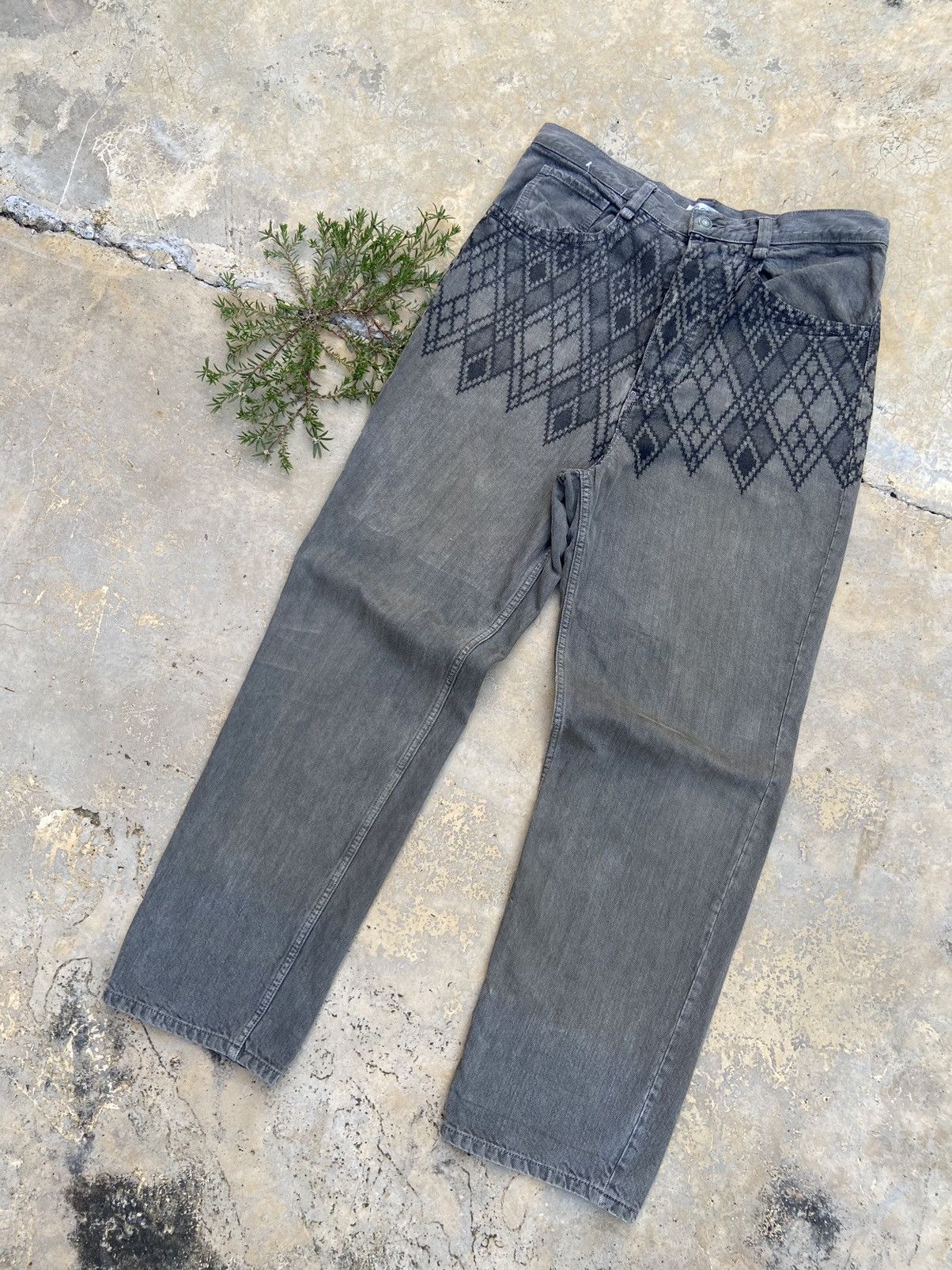 image of Vintage Iroquois Japan Embroidery Pant in Black, Men's (Size 35)