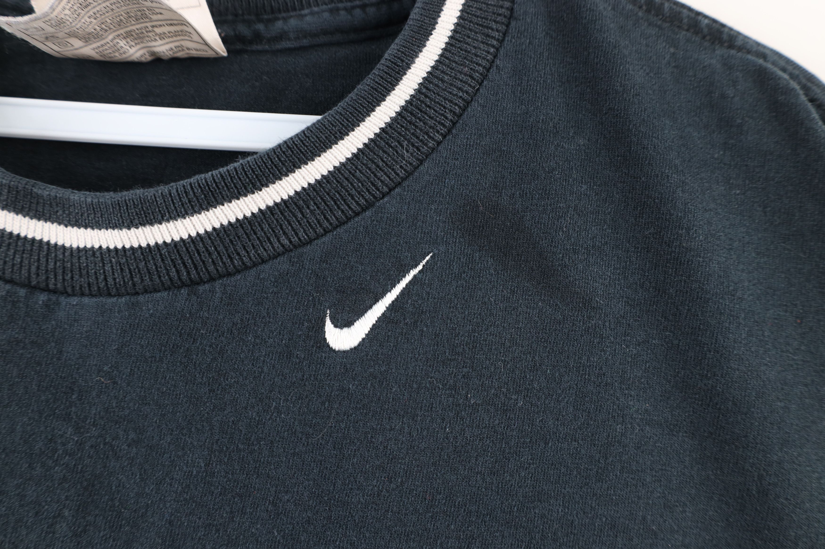 Nike × Vintage Vintage 90s Nike Scott Mini Swoosh Ringer T-Shirt Black USA Size US XXL / EU 58 / 5 - 4 Thumbnail