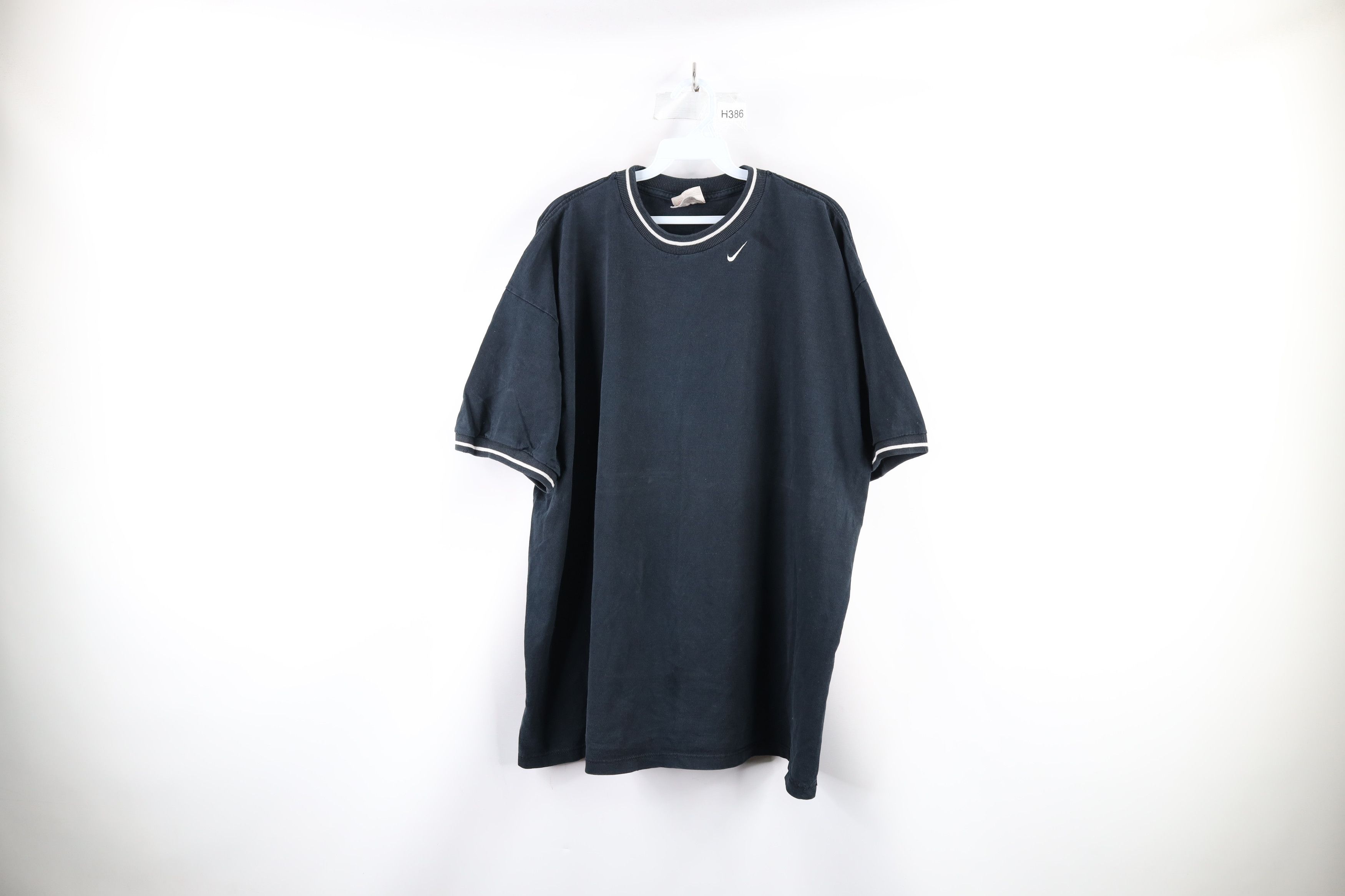 Nike × Vintage Vintage 90s Nike Scott Mini Swoosh Ringer T-Shirt Black USA Size US XXL / EU 58 / 5 - 1 Thumbnail