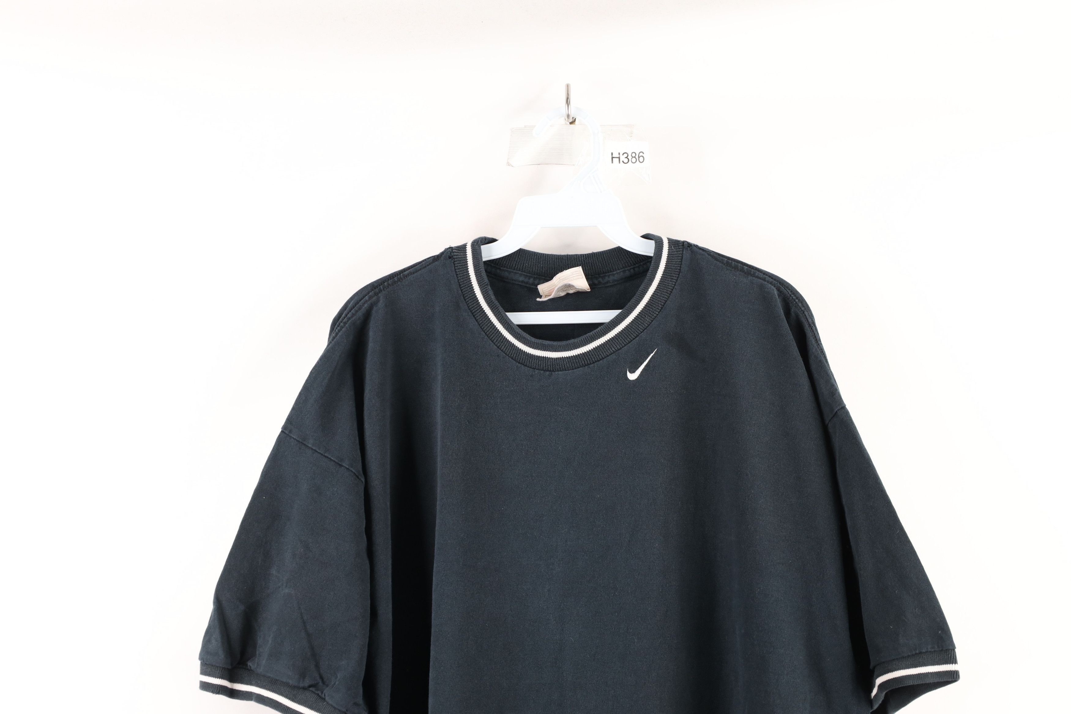Nike × Vintage Vintage 90s Nike Scott Mini Swoosh Ringer T-Shirt Black USA Size US XXL / EU 58 / 5 - 2 Thumbnail