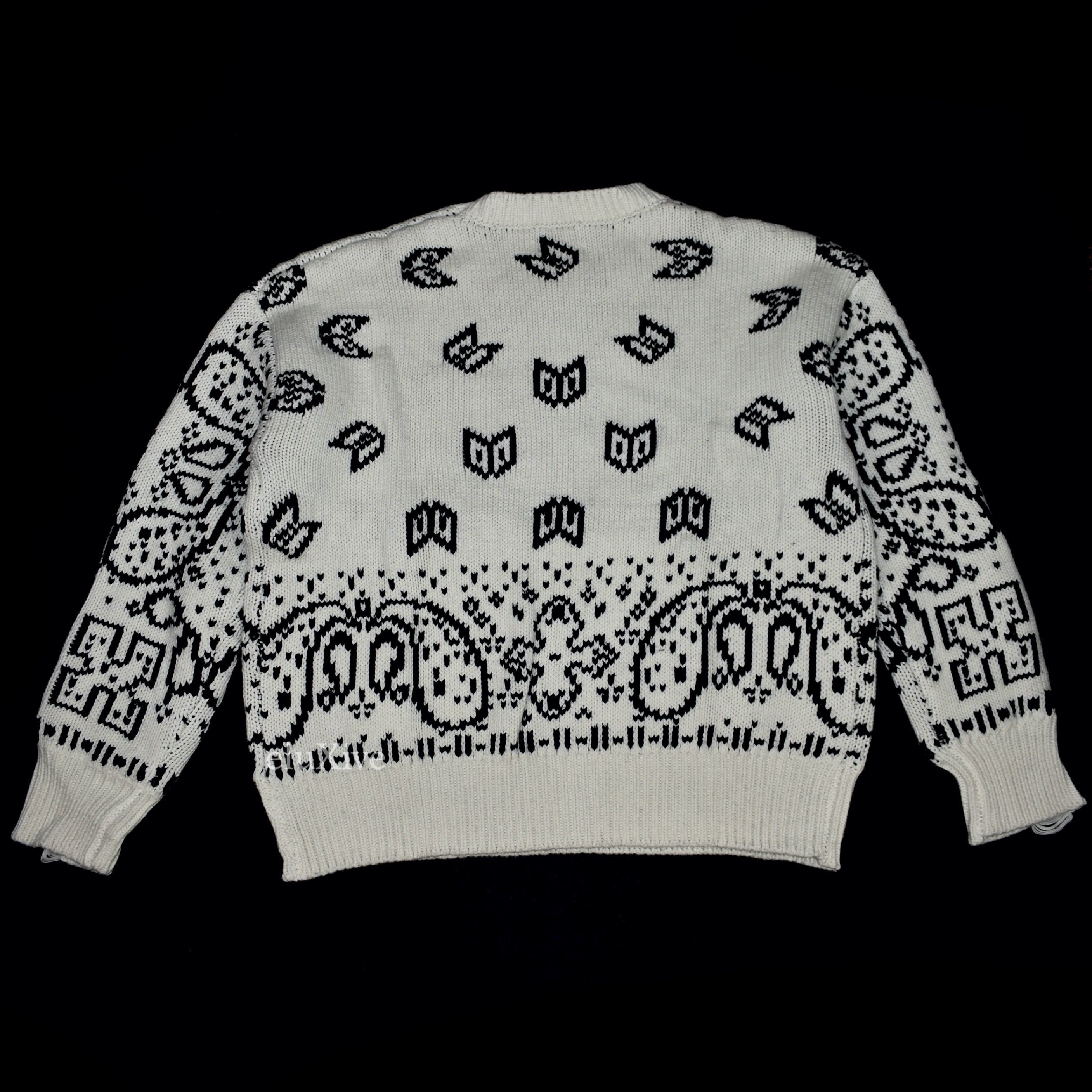 Rhude Cream Double Knit Cotton Cashmere Bandana Sweater