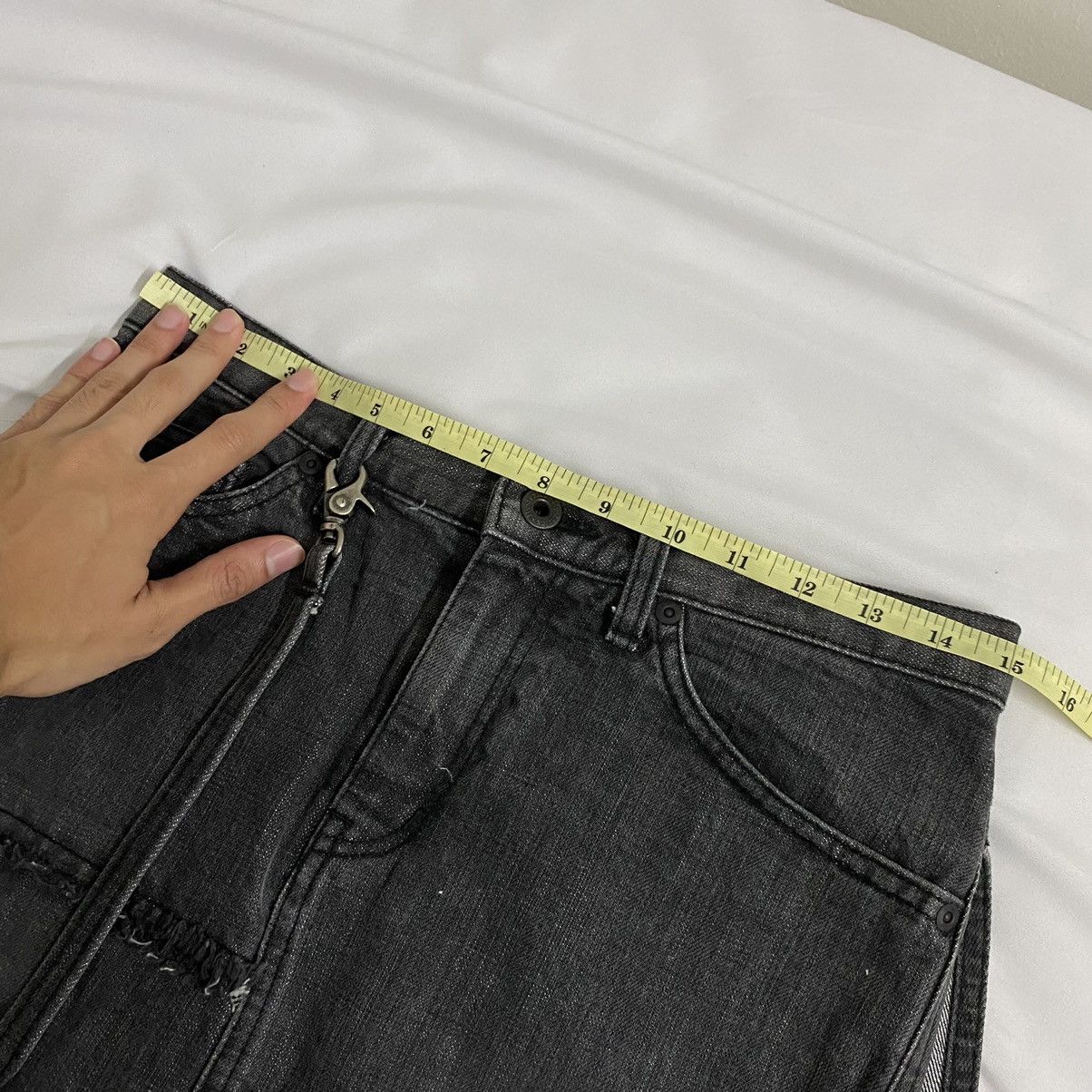 Hysteric Glamour × Japanese Brand Hysteric Glamour Bondage Black Denim Skirt Punk Seditionarie Size 30" / US 8 / IT 44 - 18 Thumbnail