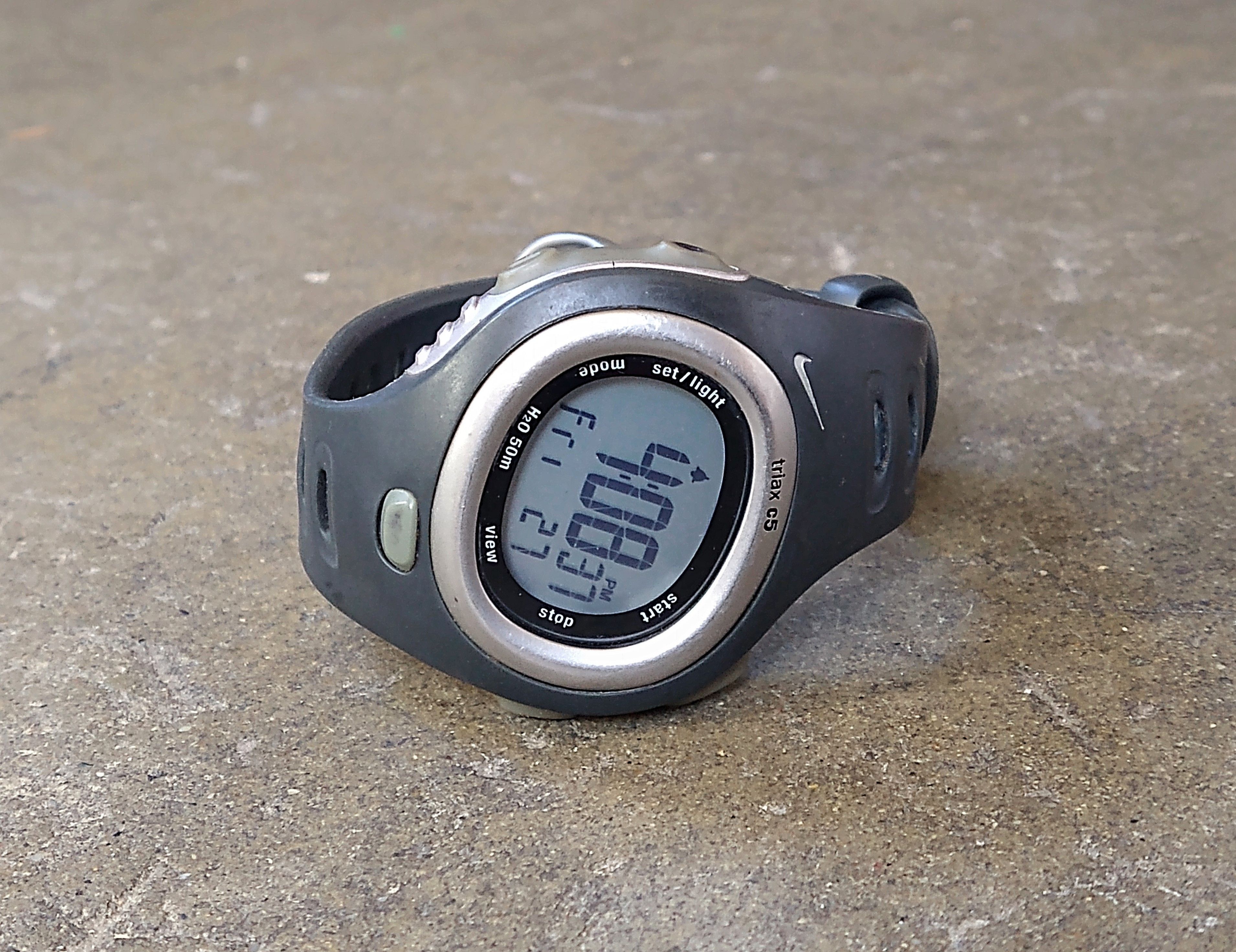 image of Nike Watch Triax Gray Digital Sports Rubber in Grey, Men's