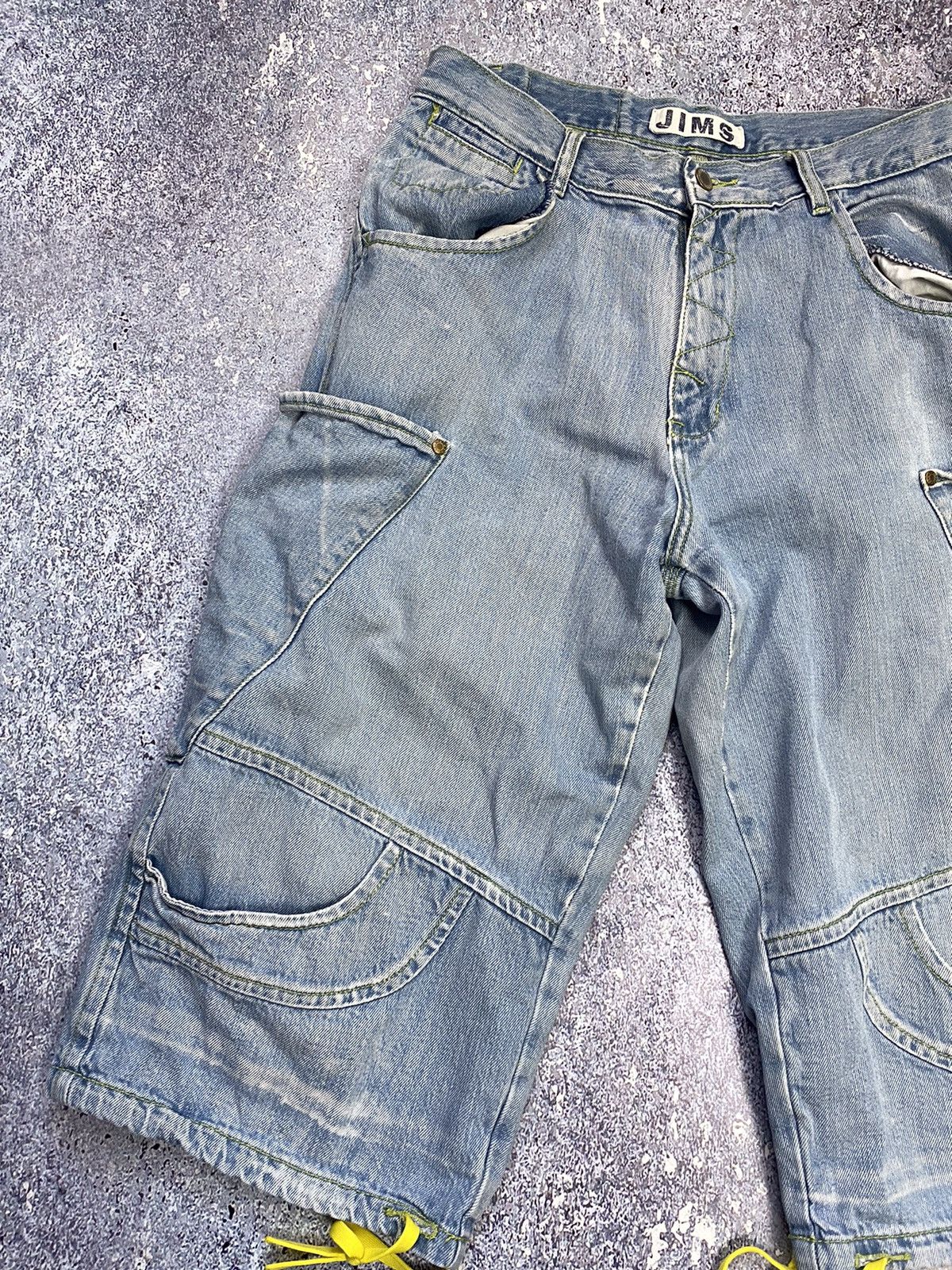 Japanese Brand 🔥🇯🇵RARE MASSIVE POCKET PARACHUTE DENIM SHORTS Size US 31 - 6 Thumbnail