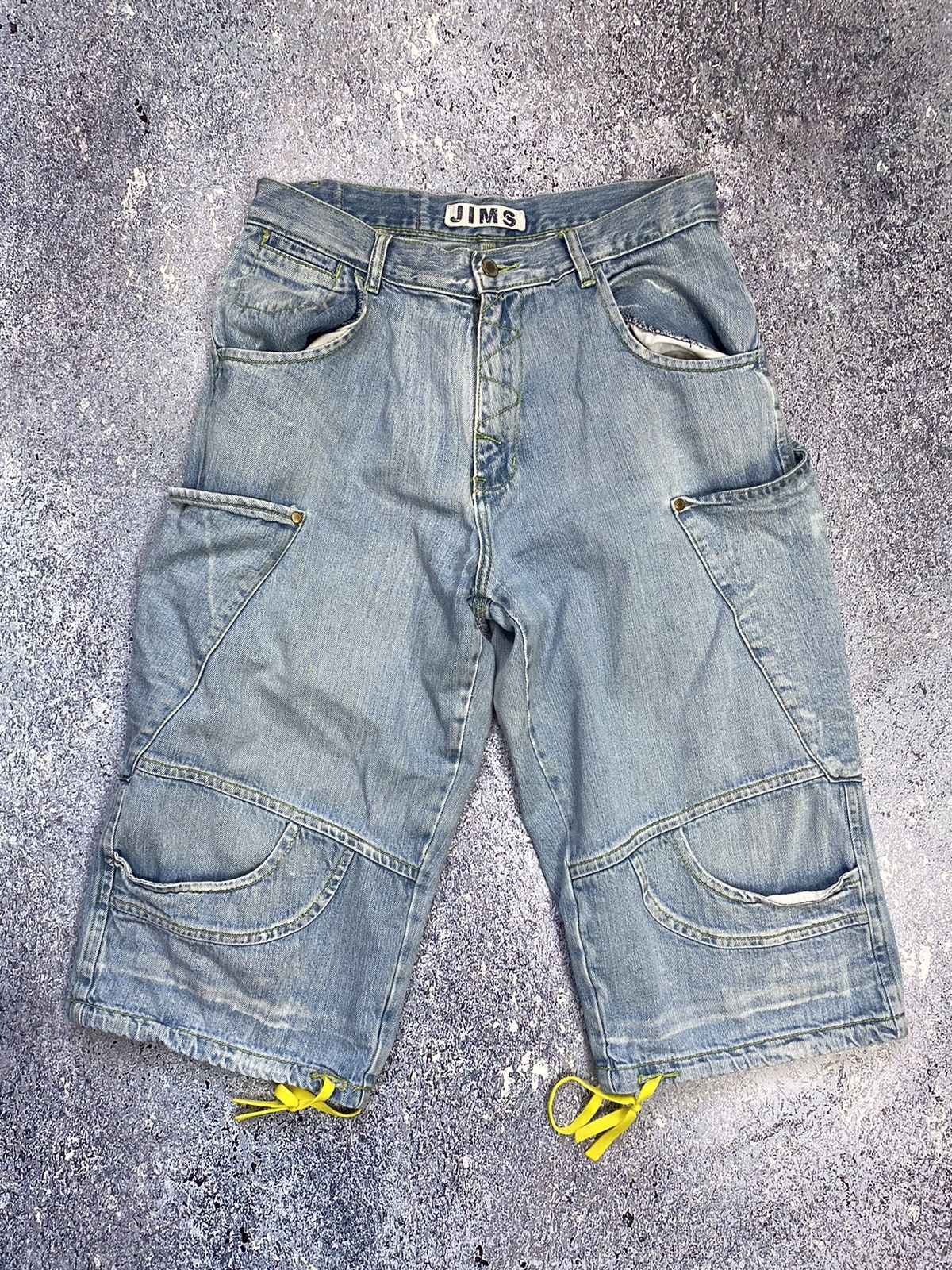 Japanese Brand 🔥🇯🇵RARE MASSIVE POCKET PARACHUTE DENIM SHORTS Size US 31 - 2 Thumbnail