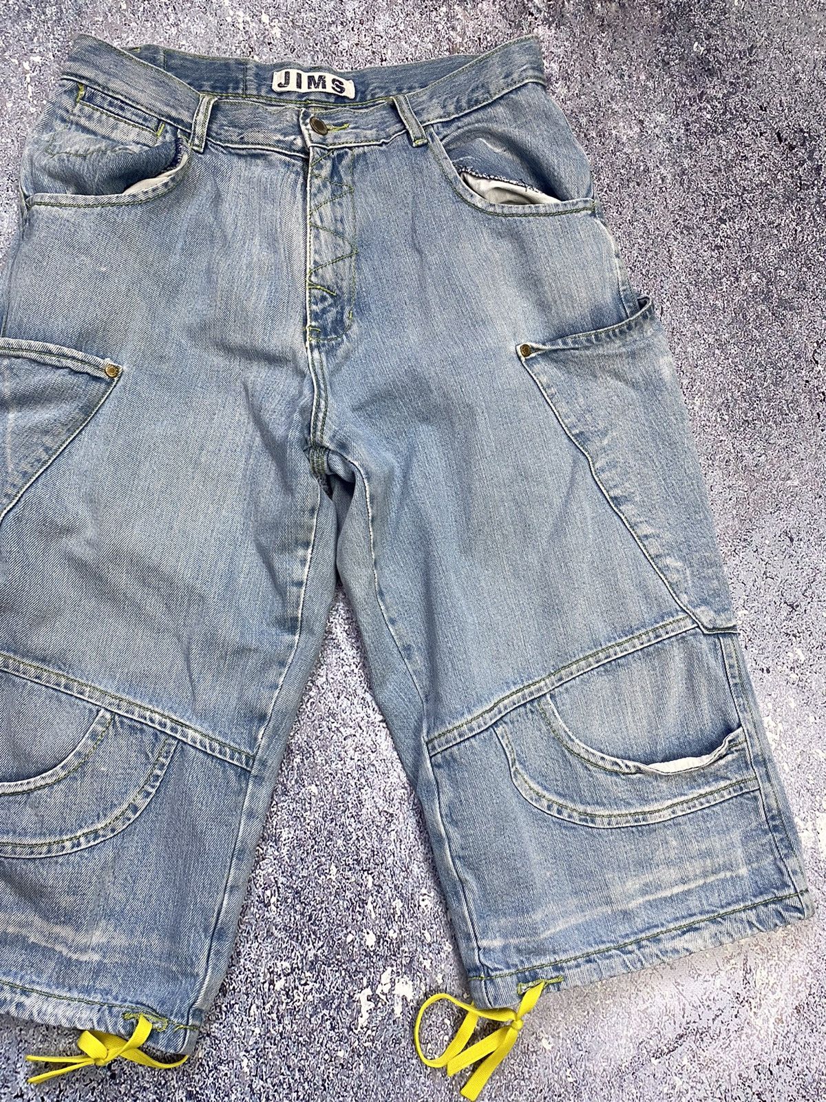 Japanese Brand 🔥🇯🇵RARE MASSIVE POCKET PARACHUTE DENIM SHORTS Size US 31 - 7 Thumbnail