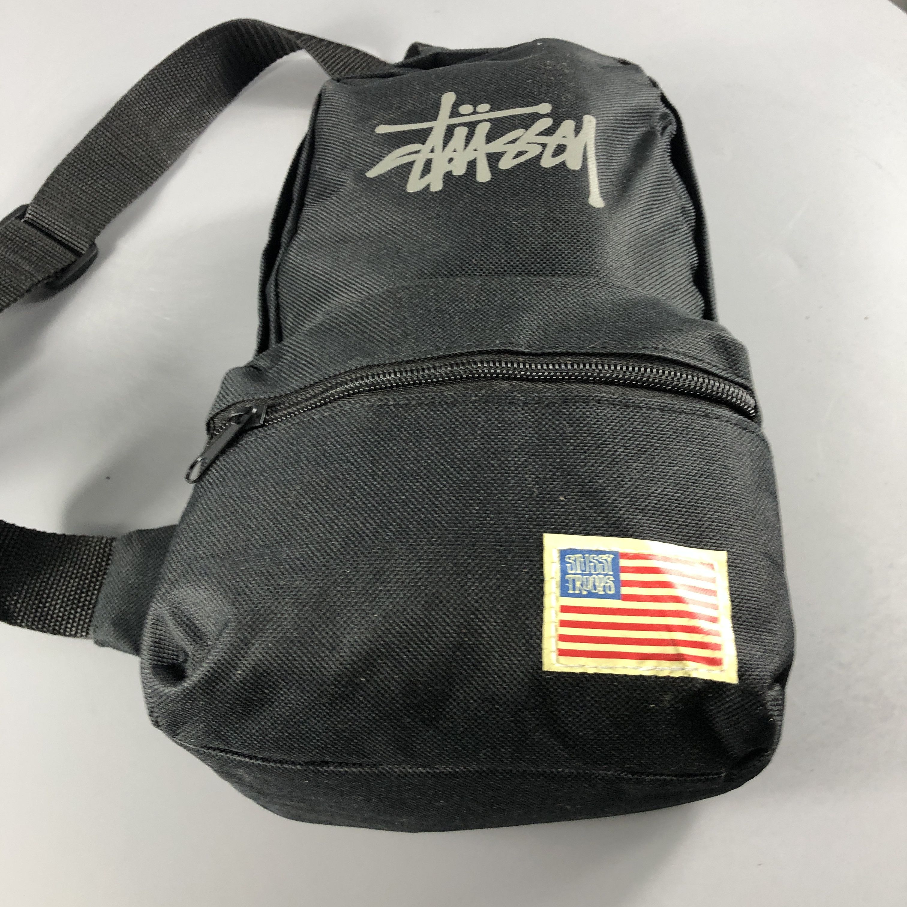 Stussy Stussy Troops Crossbody Bag Canvas Sling Shoulder Black Size ONE SIZE - 5 Thumbnail