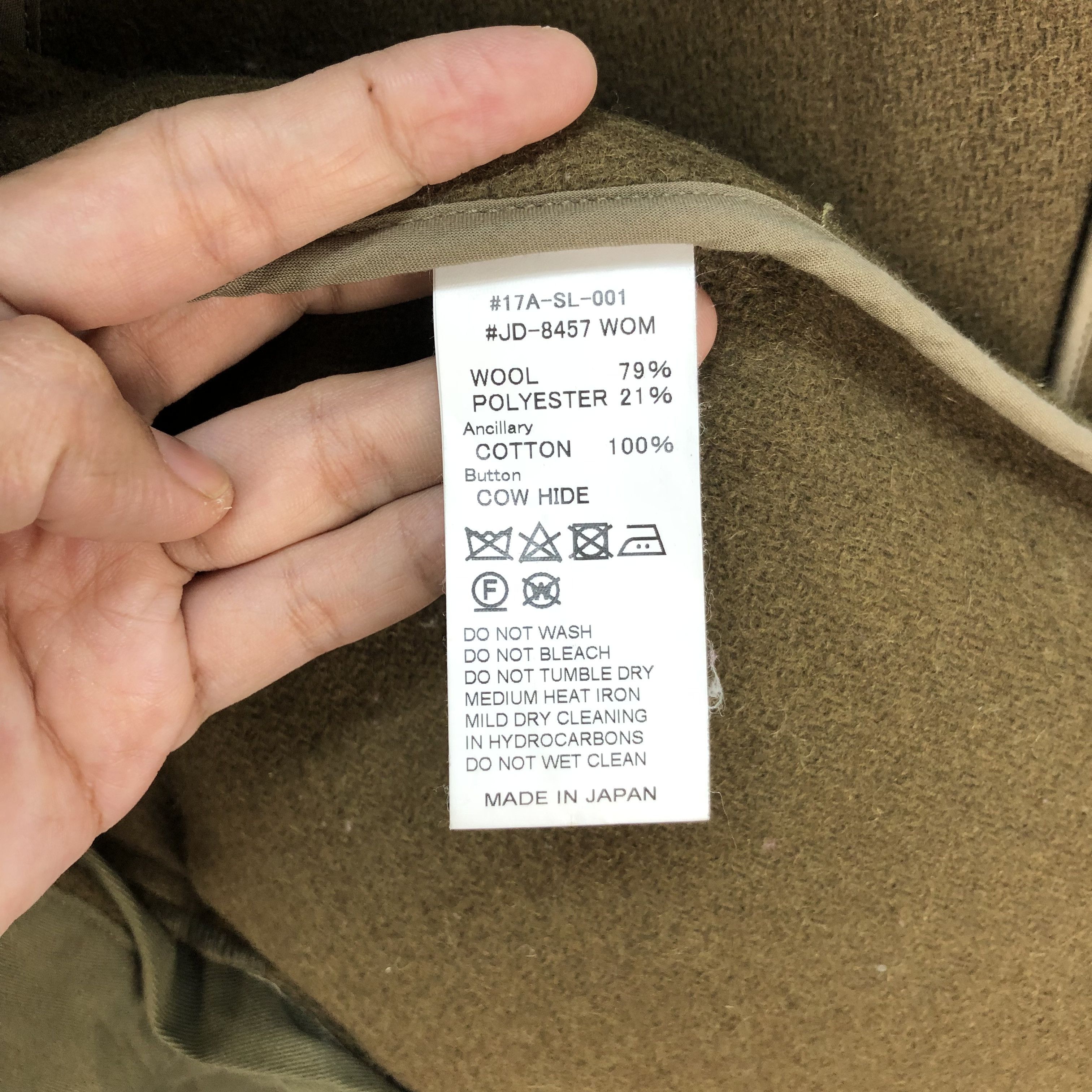Danton DANTON VETEMENTS DE TRAVAIL OLIVE WOOL LONG COAT #6459-68 Size US XS / EU 42 / 0 - 10 Thumbnail