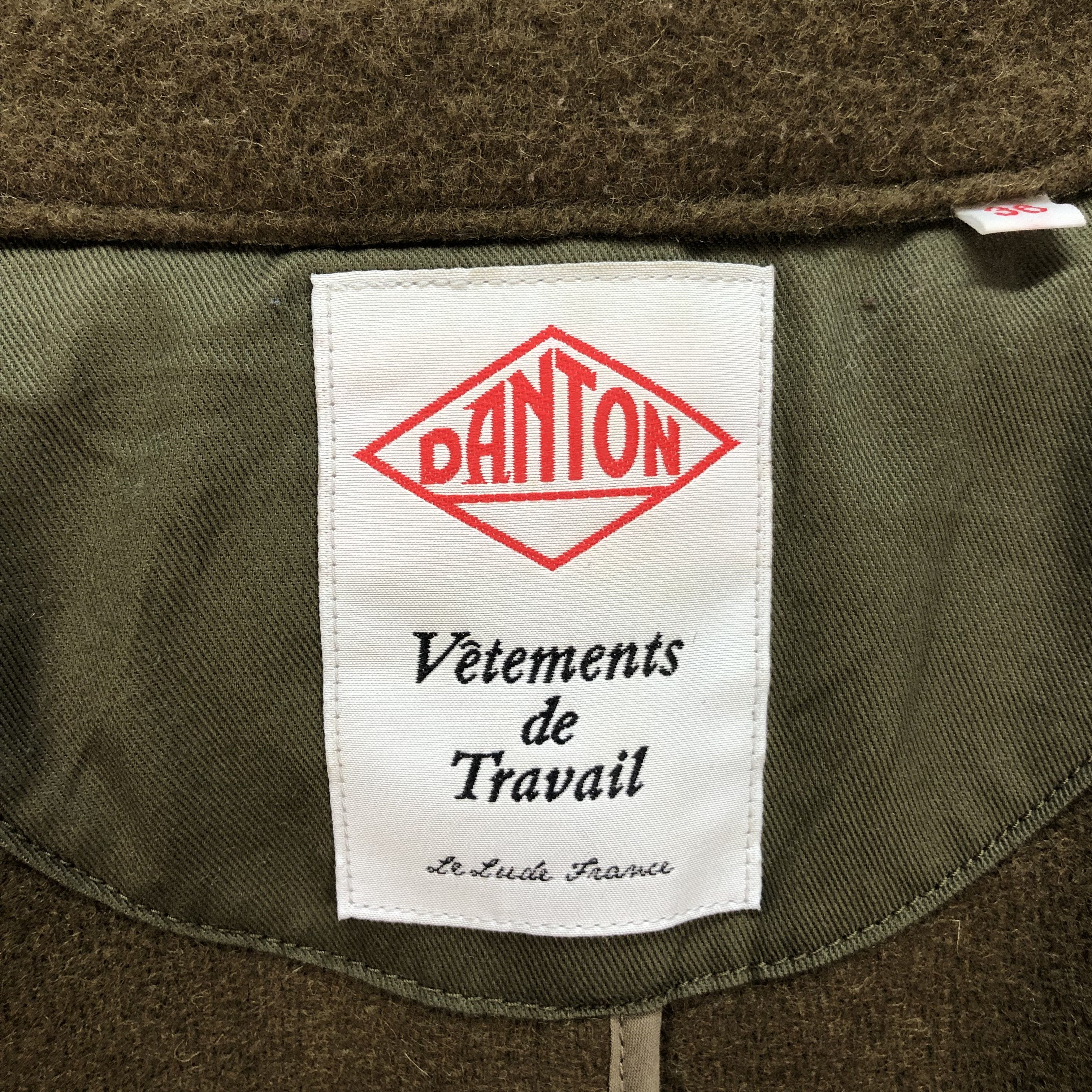 Danton DANTON VETEMENTS DE TRAVAIL OLIVE WOOL LONG COAT #6459-68 Size US XS / EU 42 / 0 - 8 Thumbnail