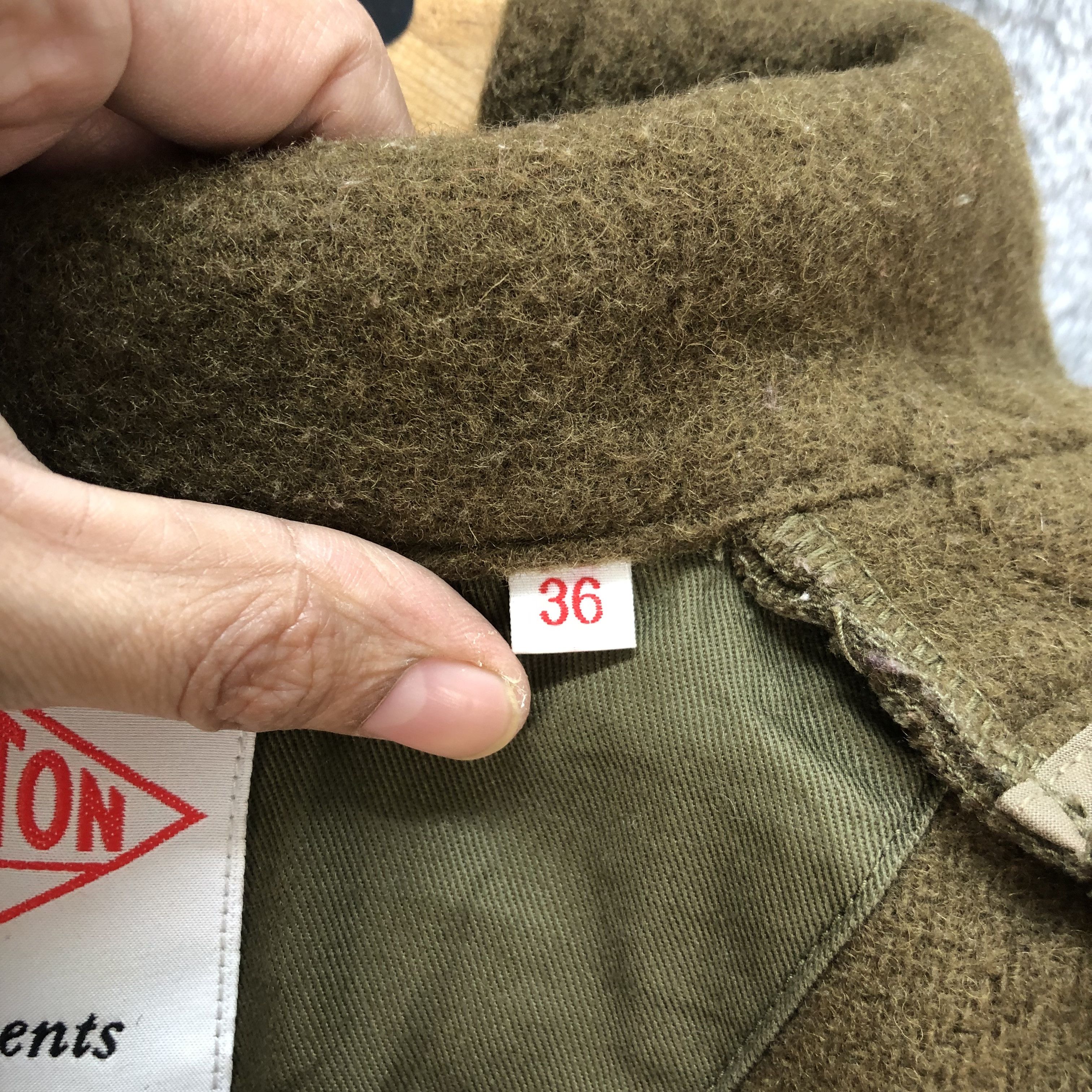 Danton DANTON VETEMENTS DE TRAVAIL OLIVE WOOL LONG COAT #6459-68 Size US XS / EU 42 / 0 - 9 Thumbnail