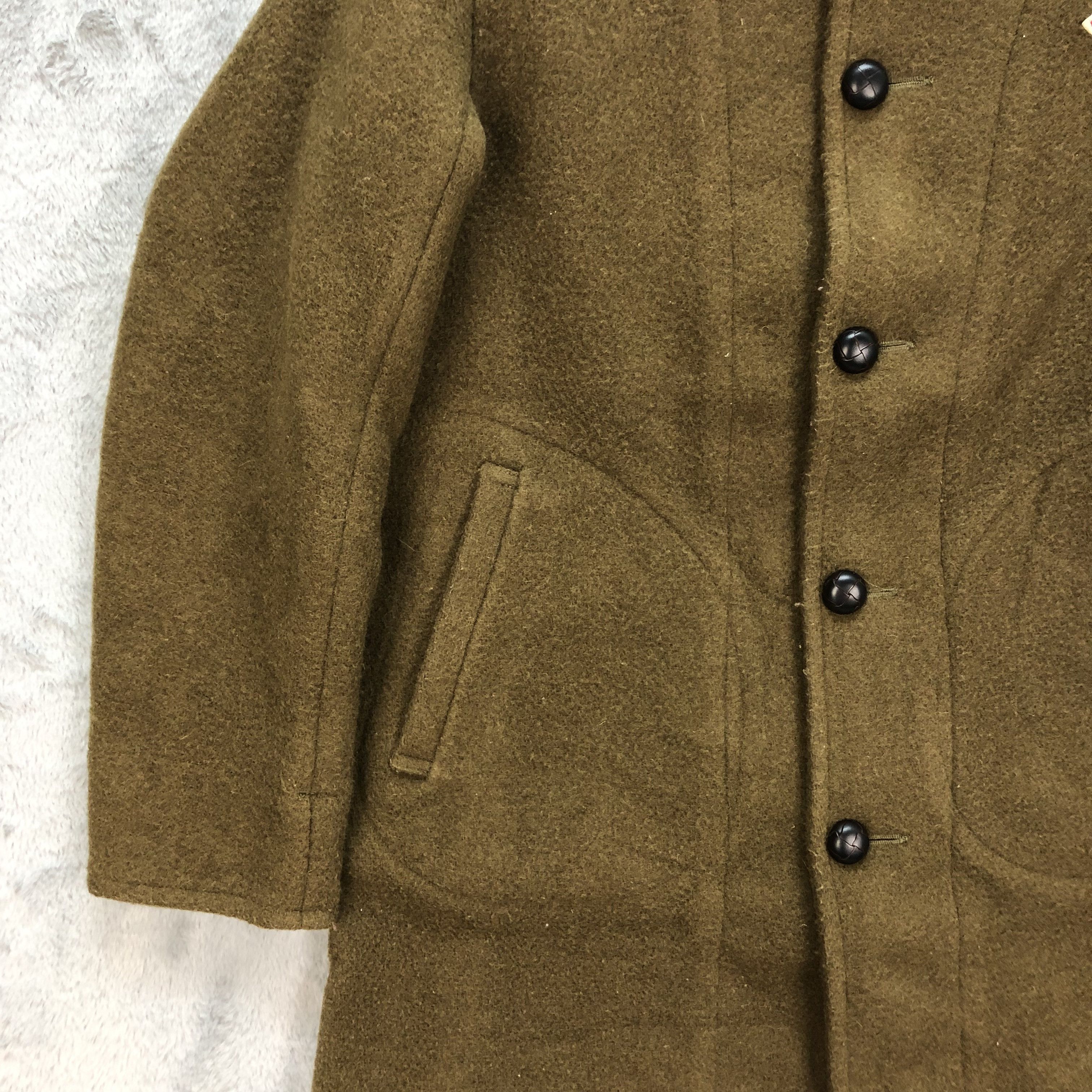 Danton DANTON VETEMENTS DE TRAVAIL OLIVE WOOL LONG COAT #6459-68 Size US XS / EU 42 / 0 - 5 Thumbnail
