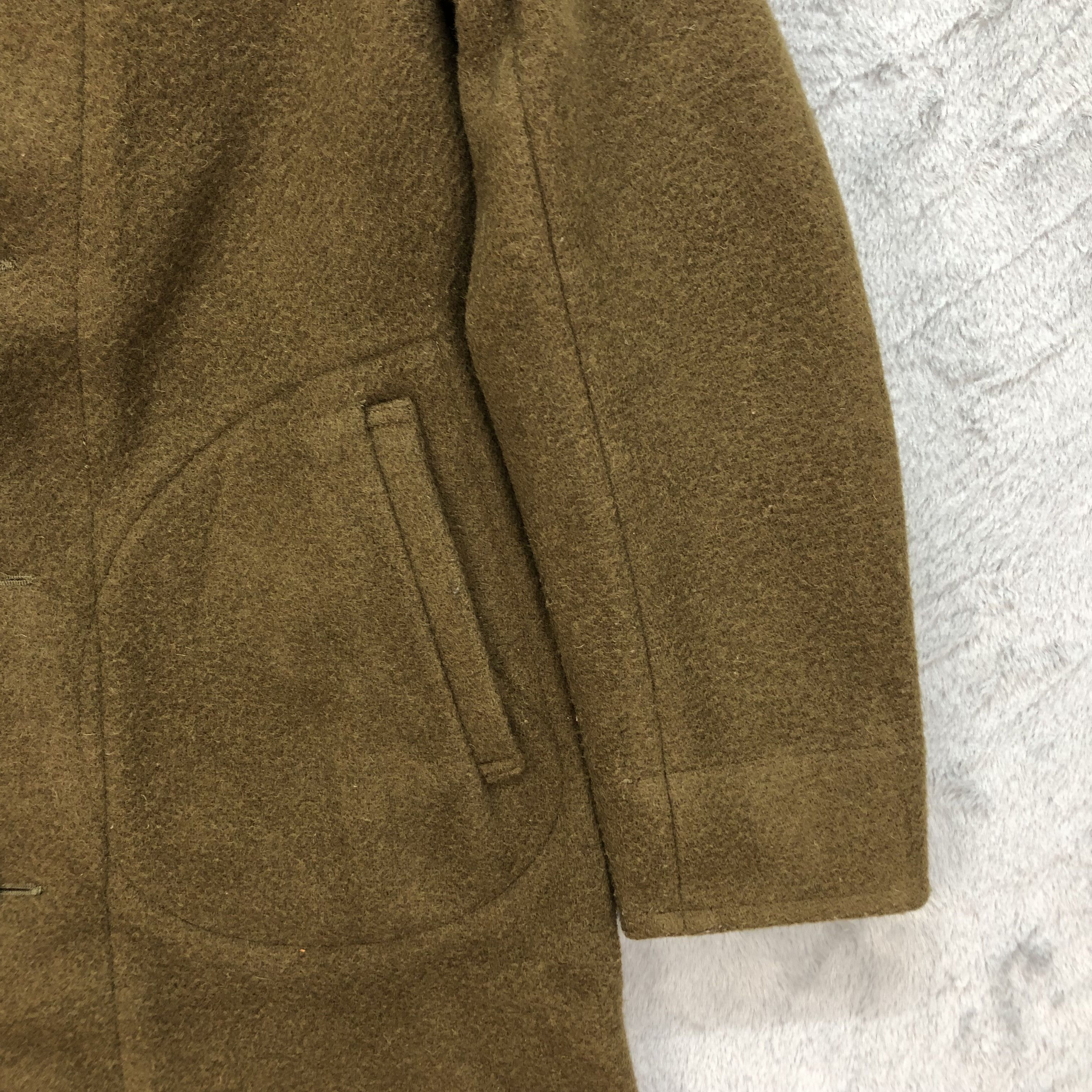 Danton DANTON VETEMENTS DE TRAVAIL OLIVE WOOL LONG COAT #6459-68 Size US XS / EU 42 / 0 - 6 Thumbnail