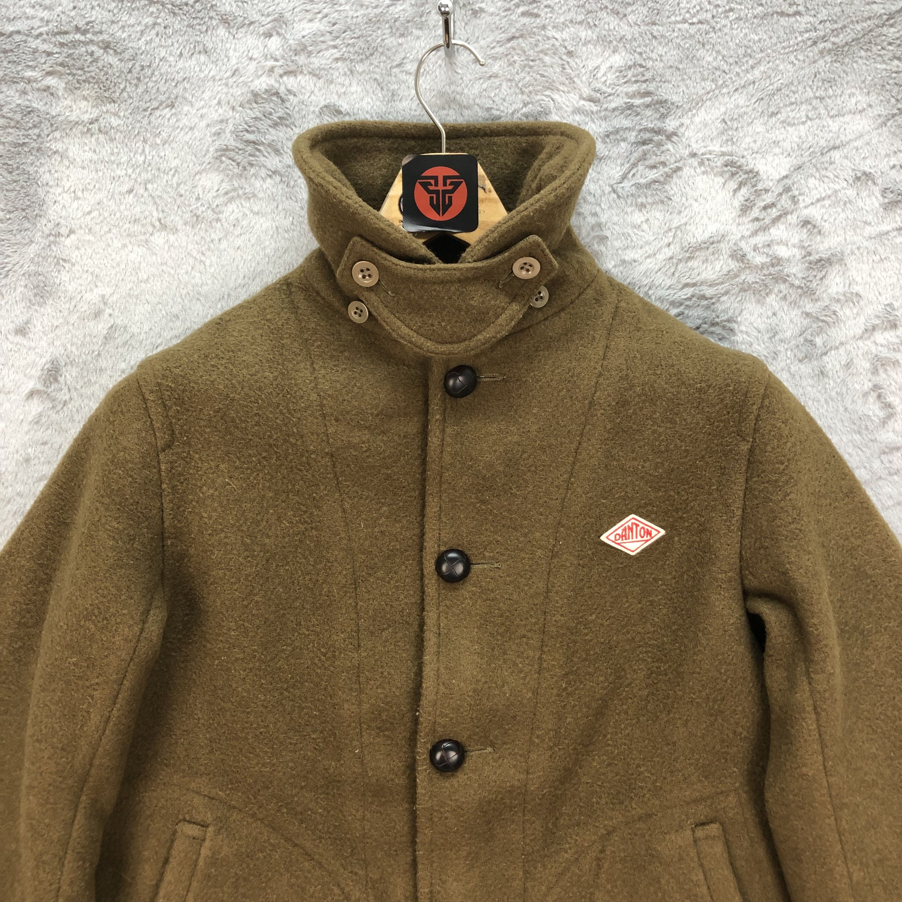 Danton DANTON VETEMENTS DE TRAVAIL OLIVE WOOL LONG COAT #6459-68 Size US XS / EU 42 / 0 - 2 Thumbnail