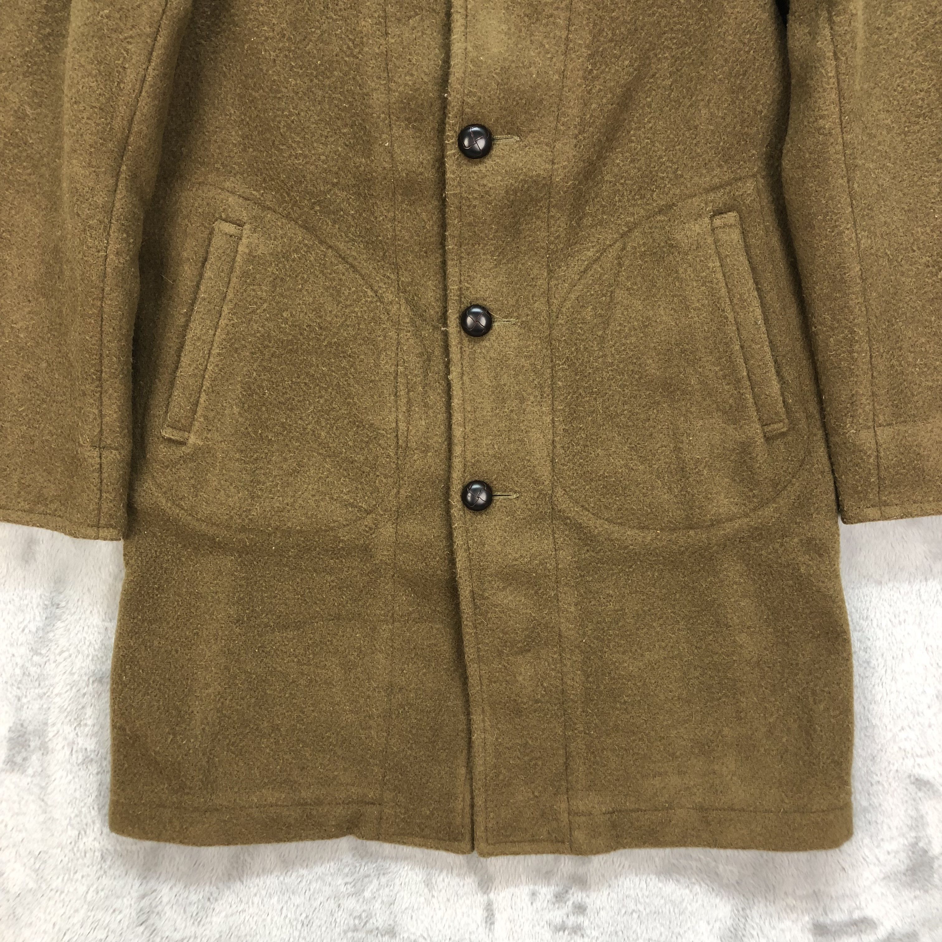Danton DANTON VETEMENTS DE TRAVAIL OLIVE WOOL LONG COAT #6459-68 Size US XS / EU 42 / 0 - 4 Thumbnail