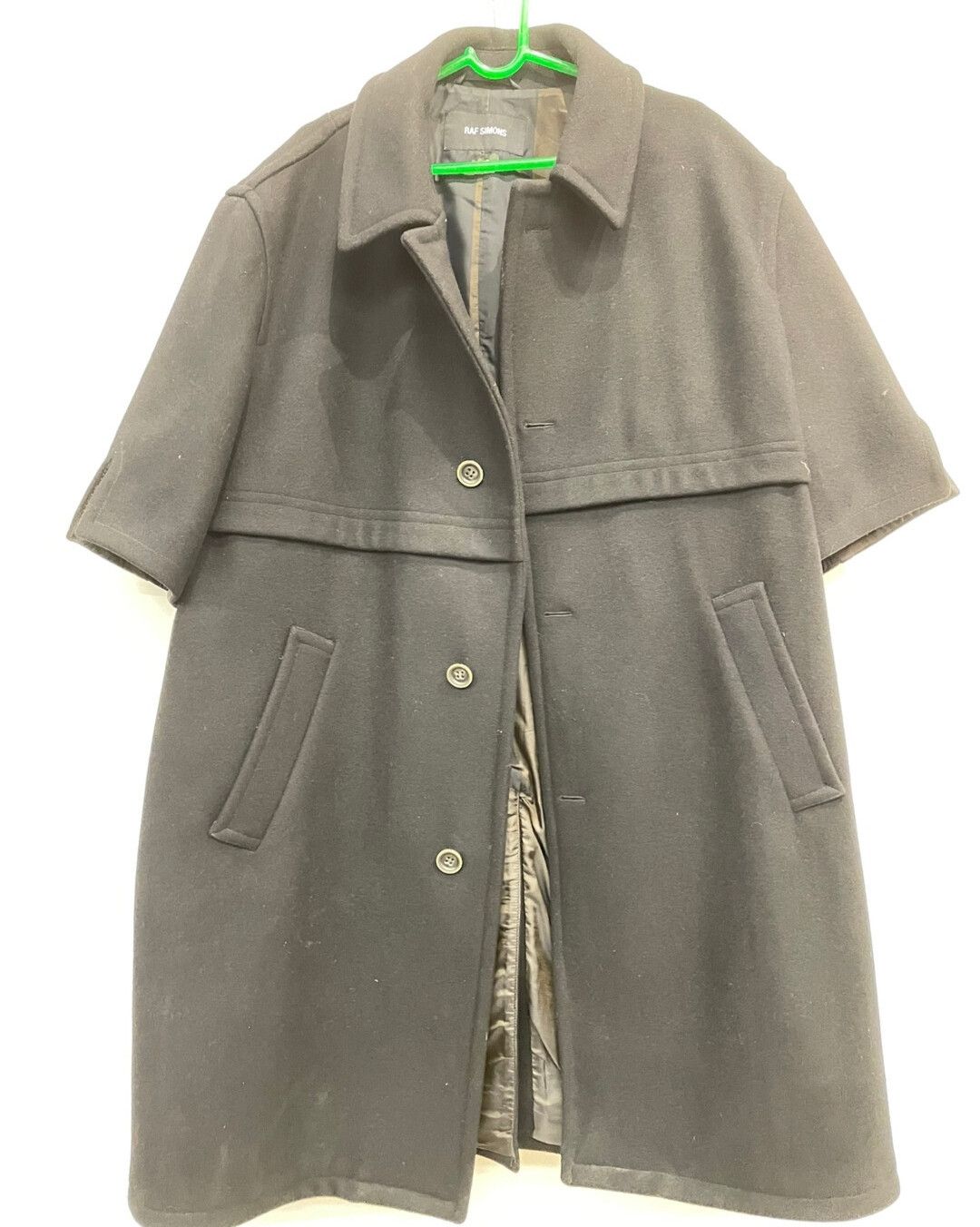 Raf Simons Raf Simons FW16Black Oversized shortsleeved Wool Car Coat Size US M / EU 48-50 / 2 - 4 Thumbnail
