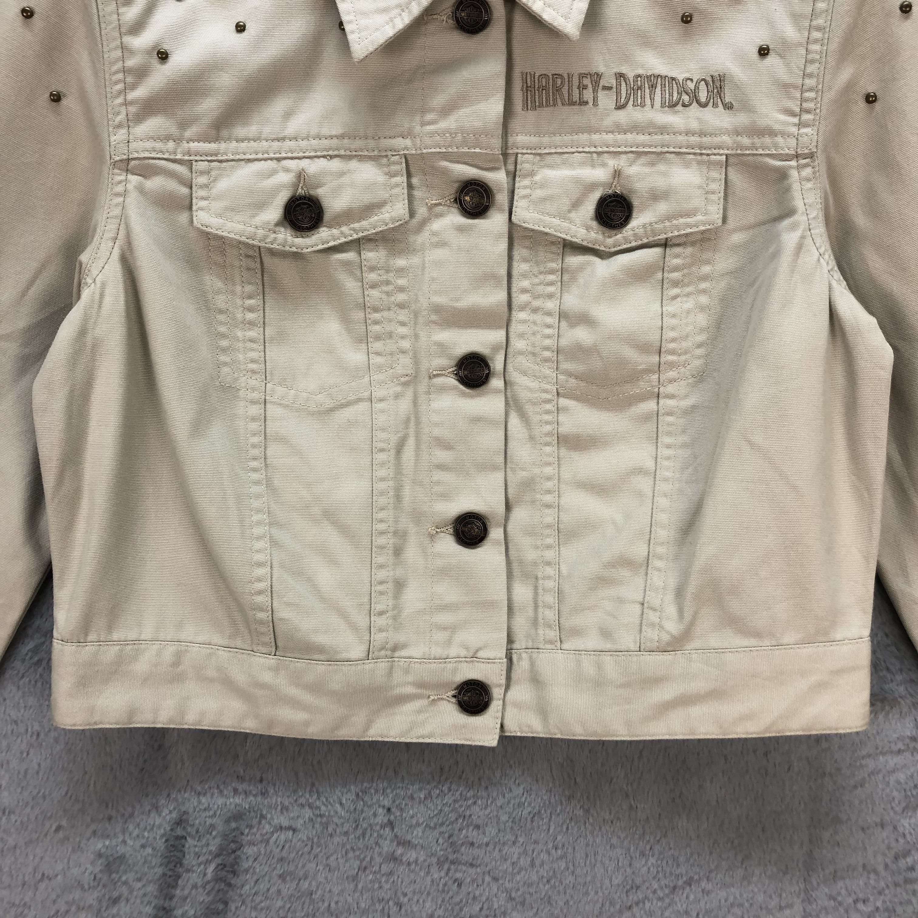 Harley Davidson 06' HARLEY DAVIDSON EMBROIDERY LOGO CROPPED JACKET #6557-73 Size M / US 6-8 / IT 42-44 - 5 Thumbnail