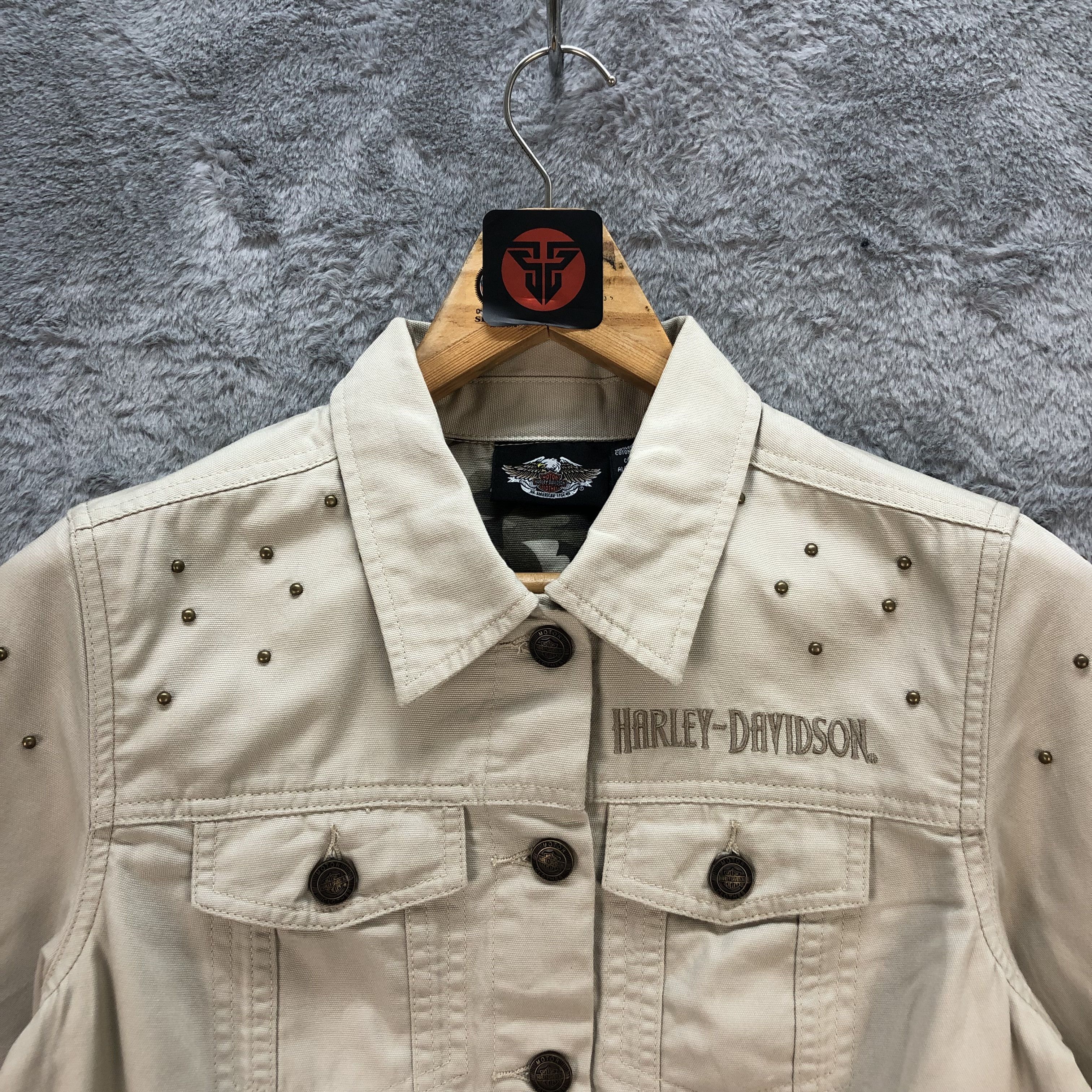 Harley Davidson 06' HARLEY DAVIDSON EMBROIDERY LOGO CROPPED JACKET #6557-73 Size M / US 6-8 / IT 42-44 - 2 Thumbnail