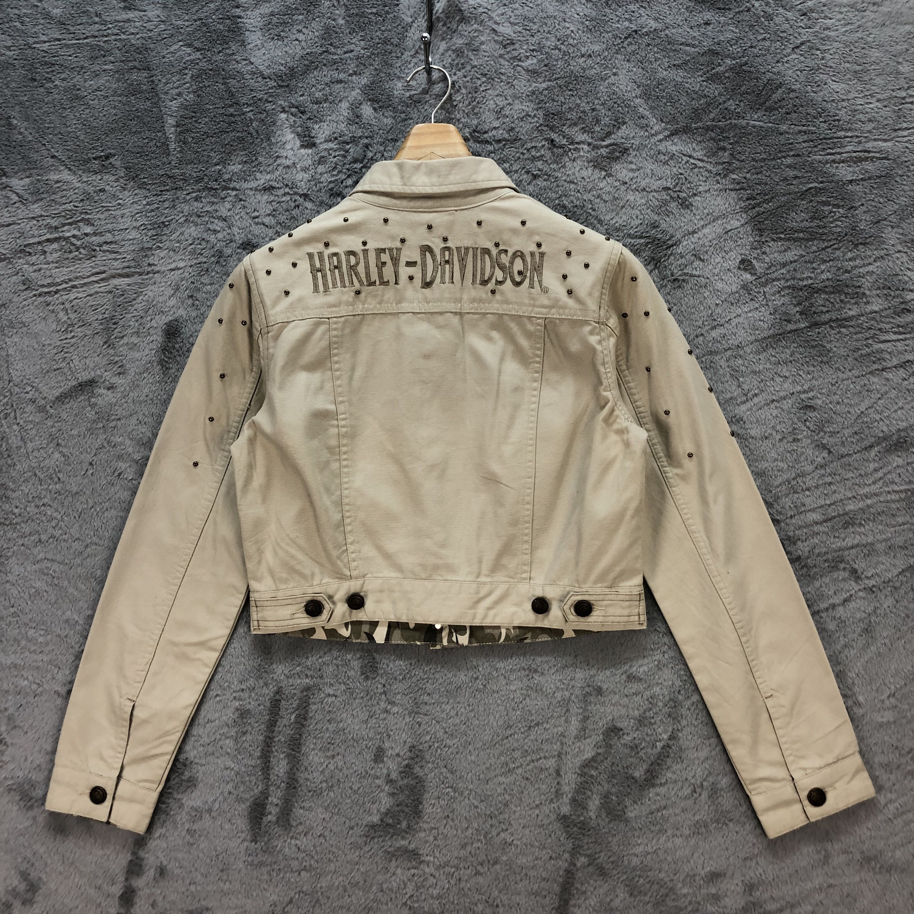Harley Davidson 06' HARLEY DAVIDSON EMBROIDERY LOGO CROPPED JACKET #6557-73 Size M / US 6-8 / IT 42-44 - 14 Thumbnail