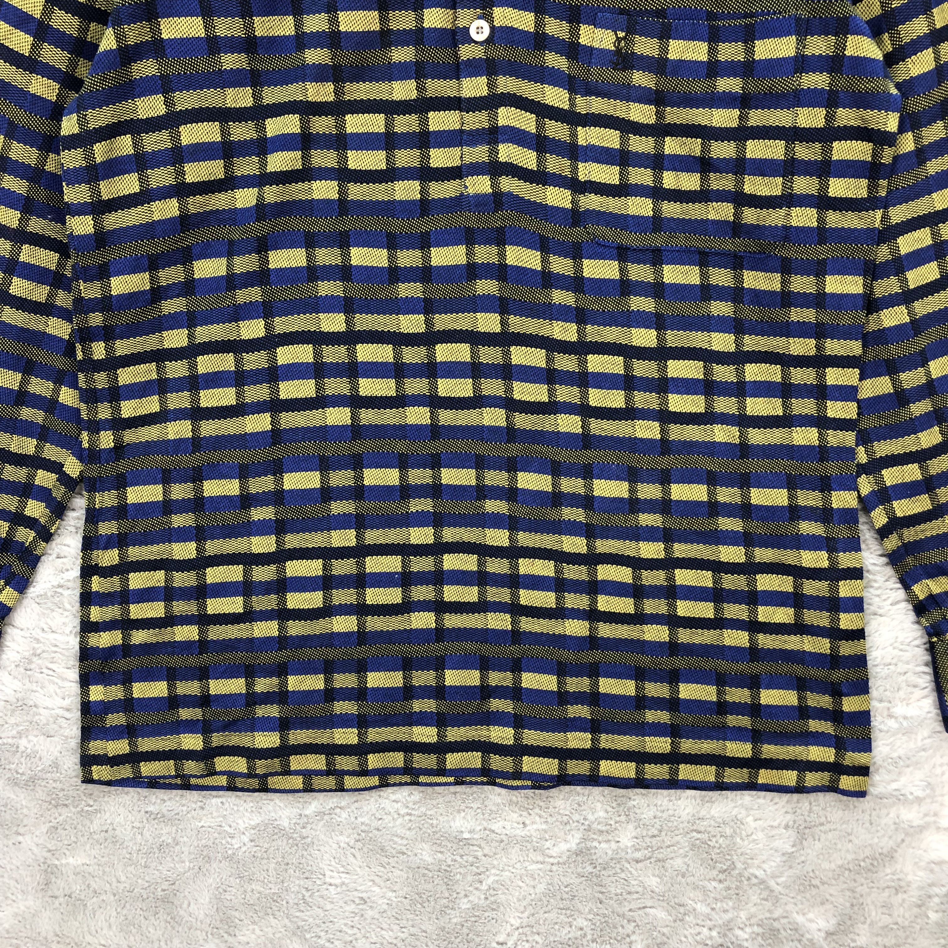 Yves Saint Laurent VINTAGE YSL CHECKED LONG SLEEVE POLO SHIRT #6336-63 Size US M / EU 48-50 / 2 - 4 Thumbnail
