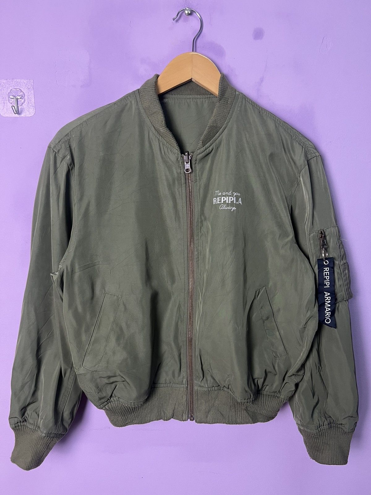 Japanese Brand 🔥Rare Reversible Repipi Armario Flight Jacket Size US S / EU 44-46 / 1 - 2 Thumbnail