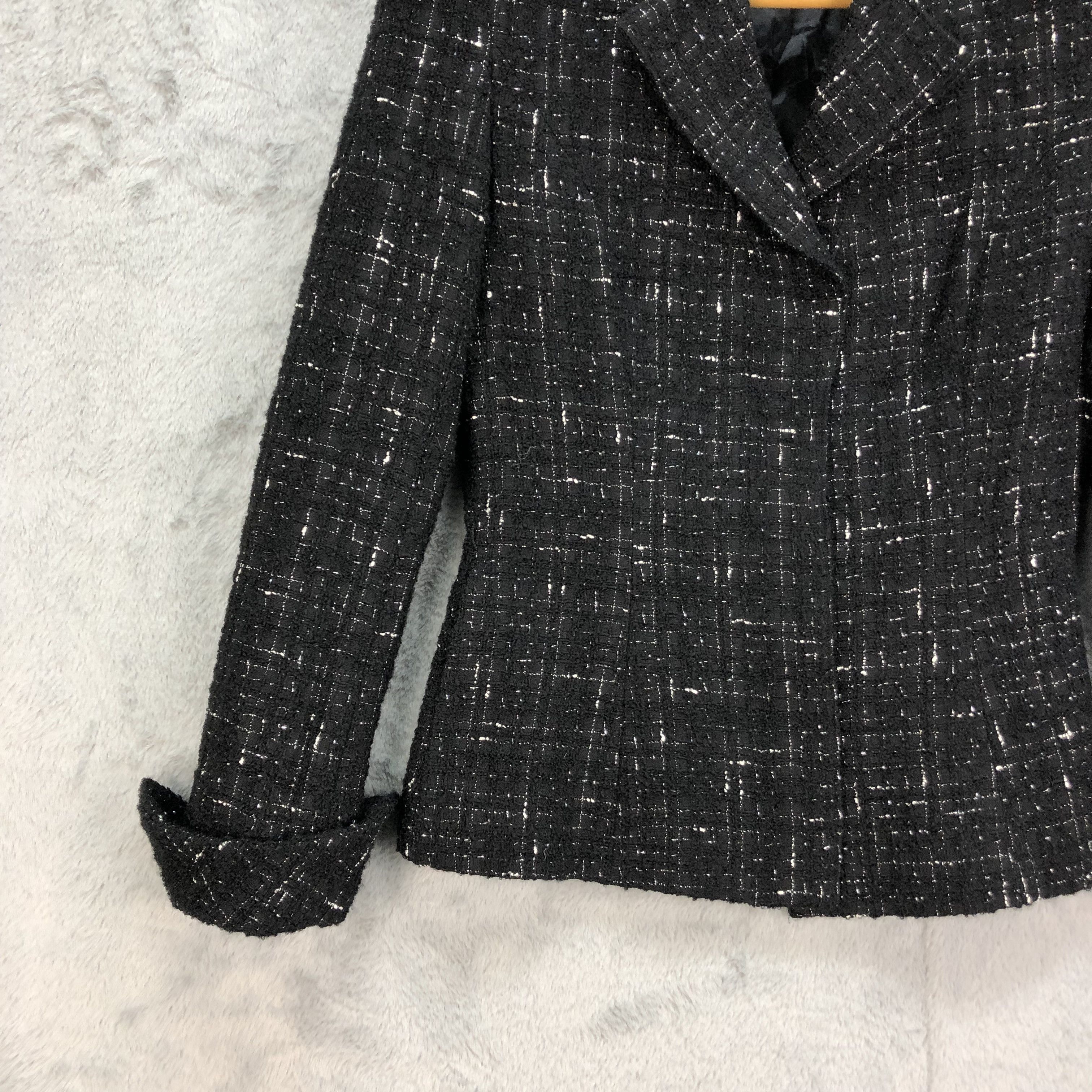 Japanese Brand COUP DE CHANCE BLACK TWEED JACKET FASHION STYLE #5027-34 Size S / US 4 / IT 40 - 4 Thumbnail