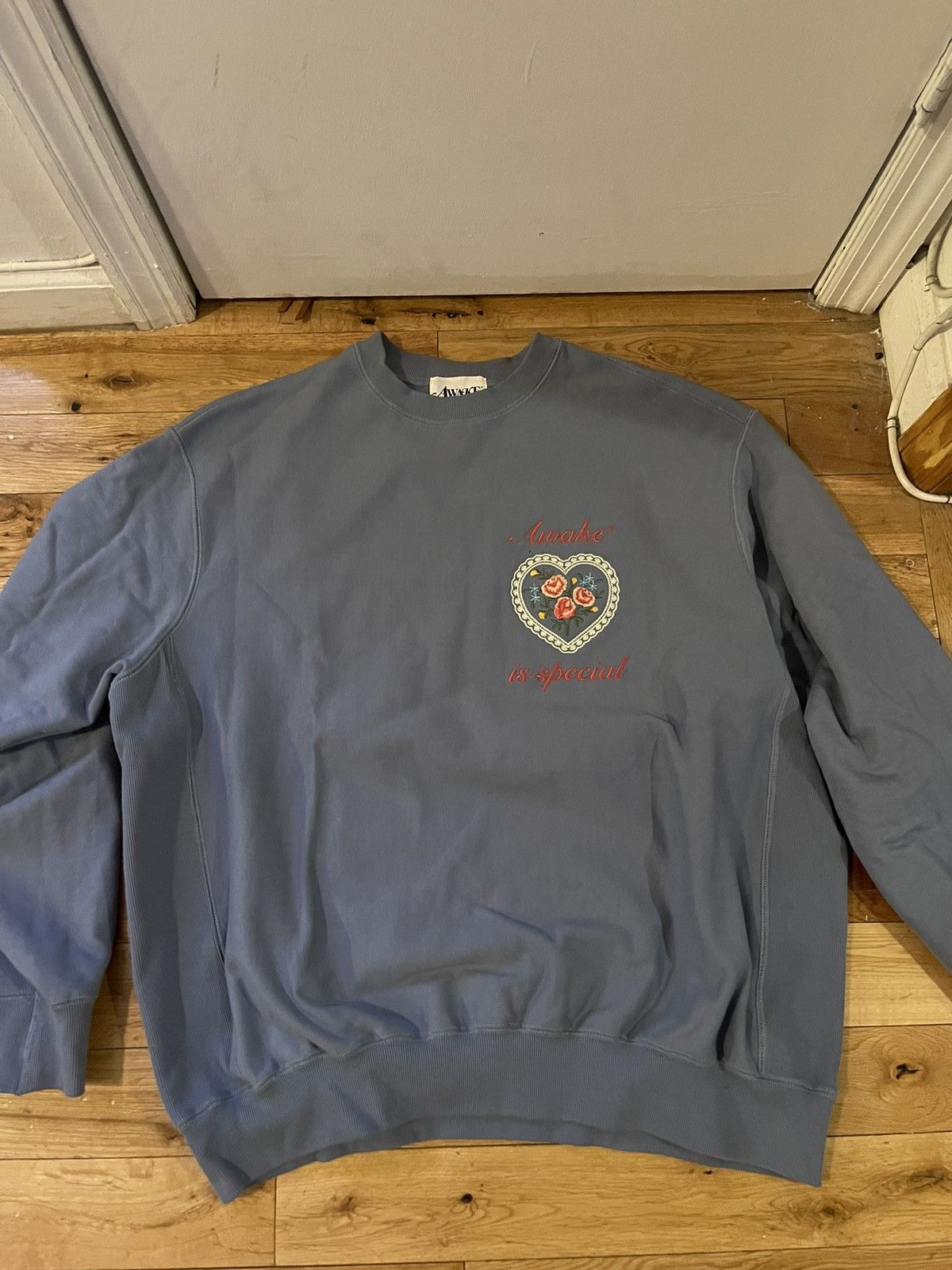 image of Awake Ny Is Special Crewneck Sweater in Blue, Men's (Size XL)