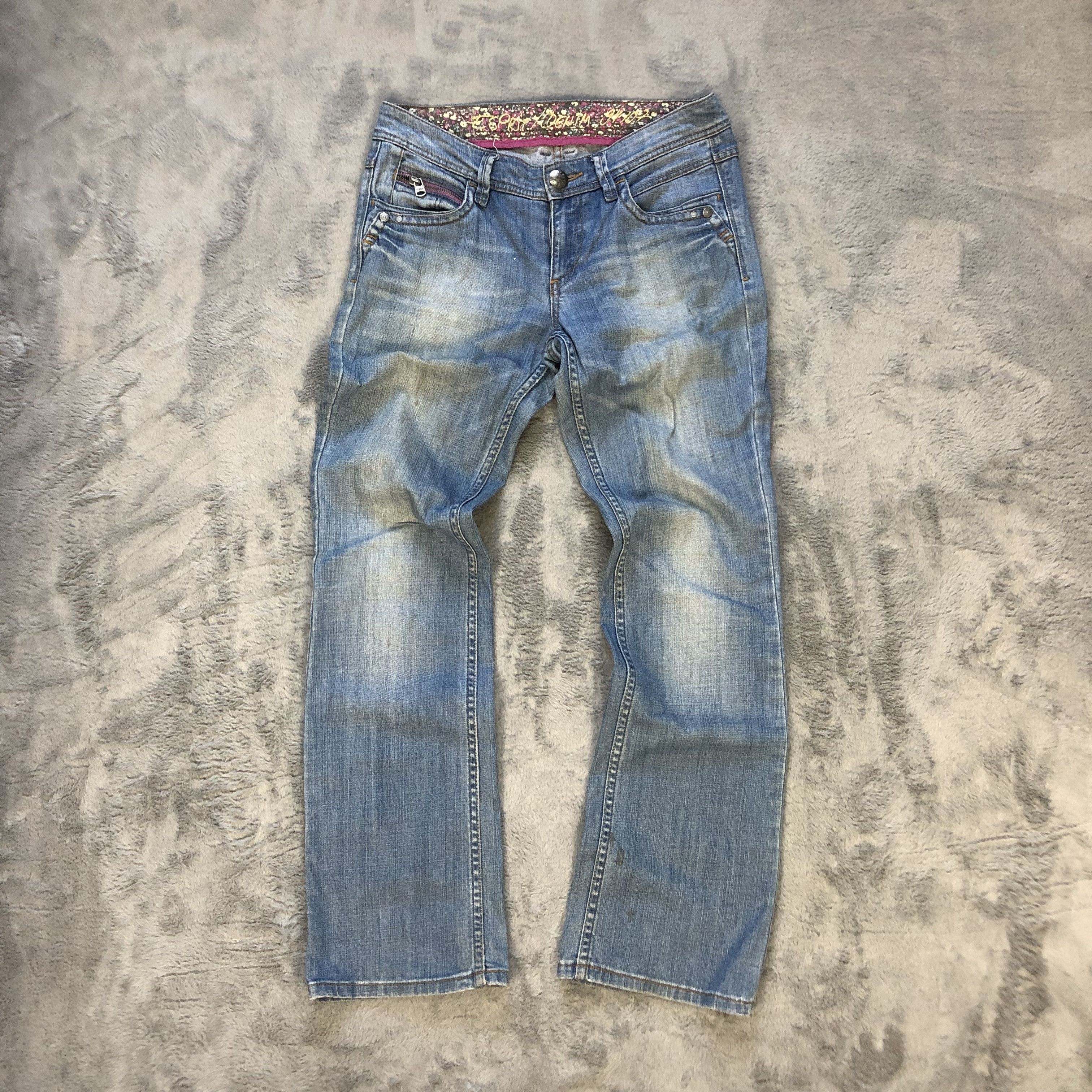 image of Distressed Denim x Esprit Vintage Esprit Light Wash Jeans 6385-221 in Denim Blue, Women's (Size 31)